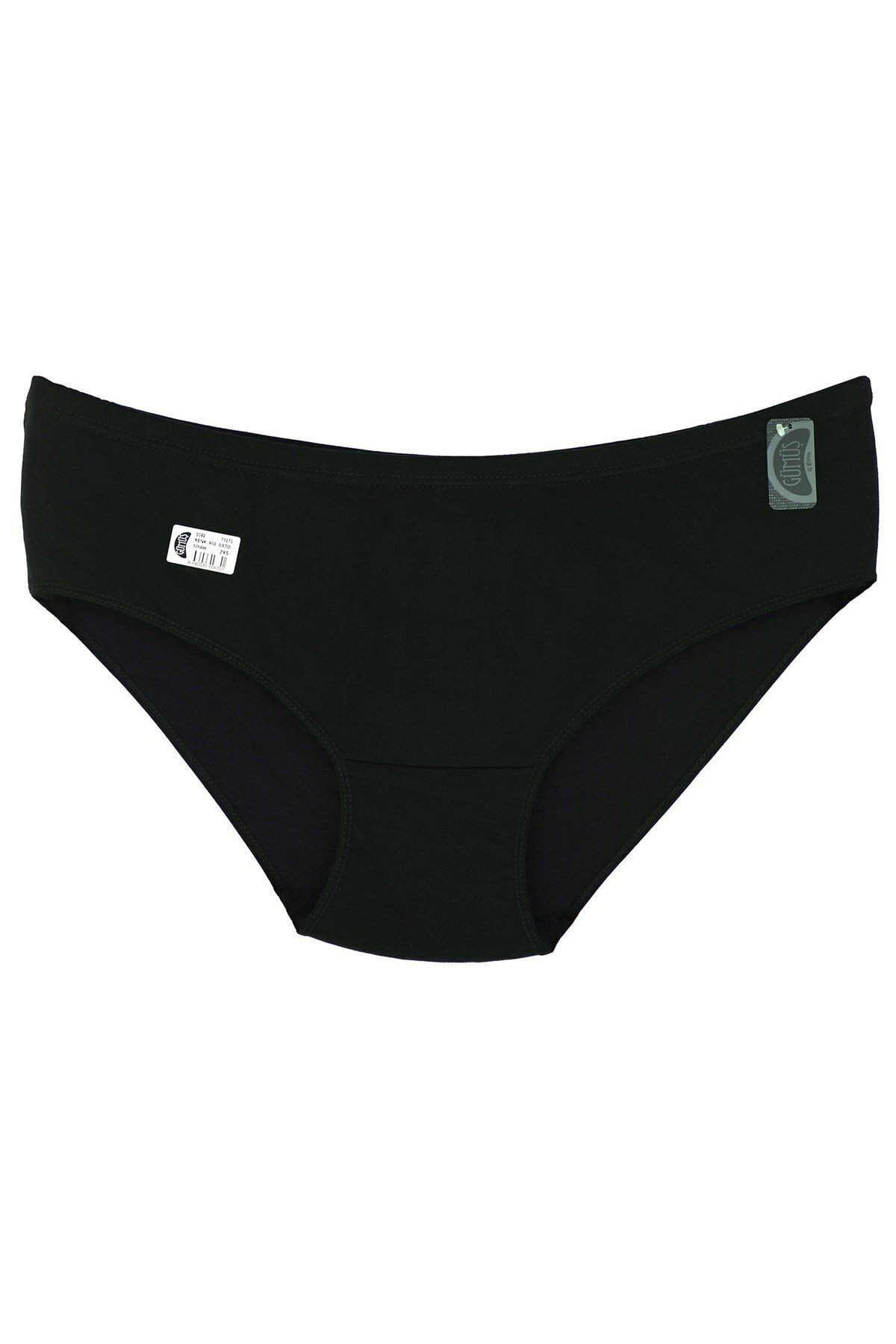 Gümüş 6 Adet Siyah Renk Ribana Bato Külot