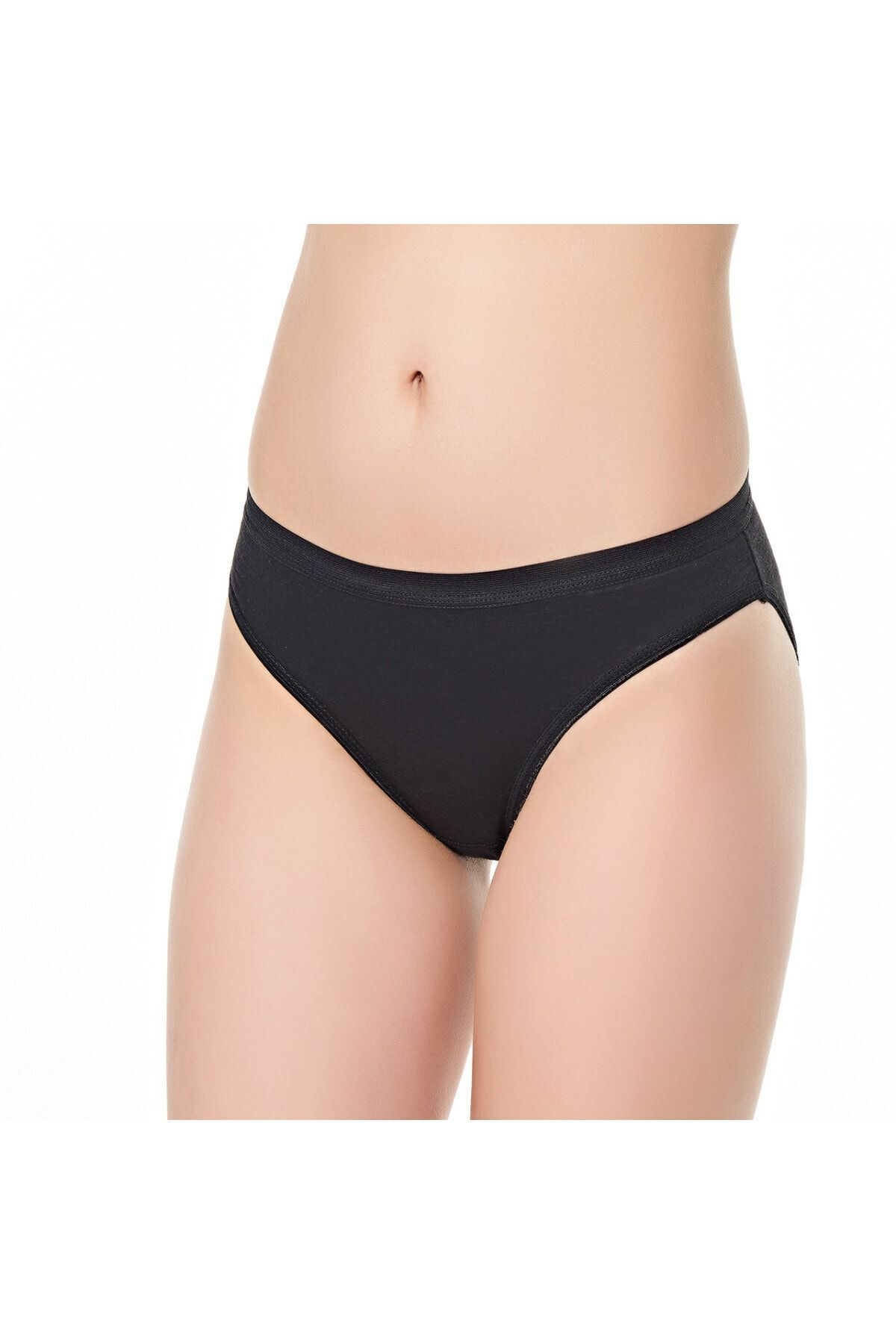 6 Adet Siyah Renk Su Yolu Bikini Külot