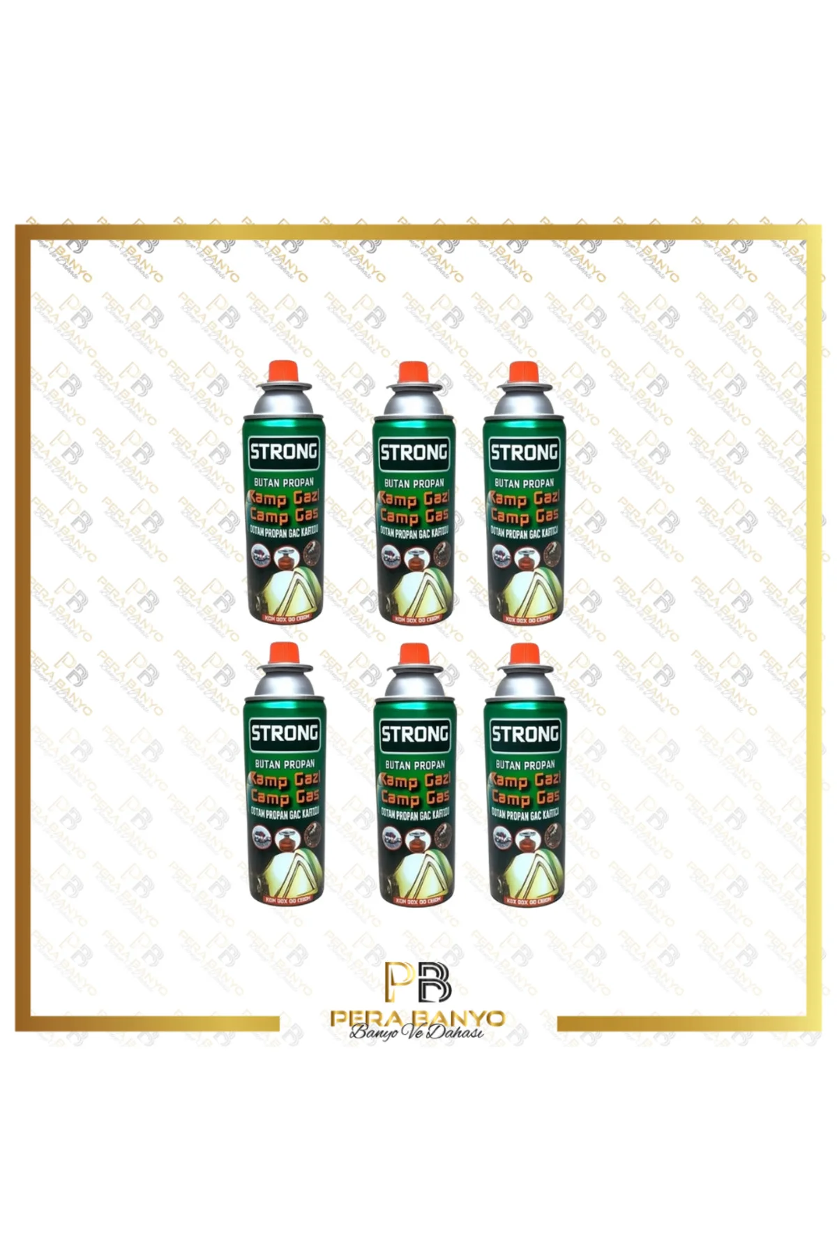 6 Adet Strong Bütan Propan Kamp Ocak Gazı Valfli Pürmüz Kartuşu 400 ml