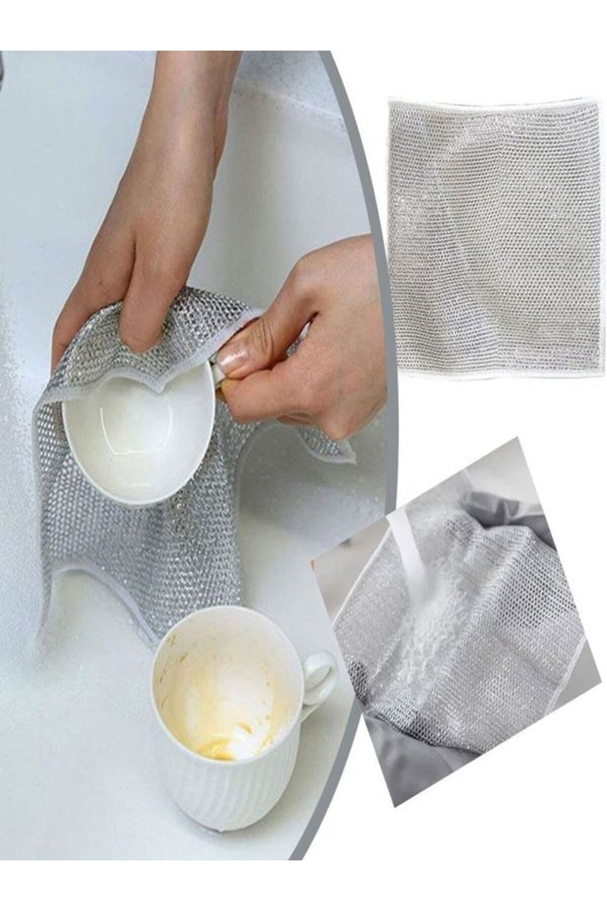 6 Adet Tek Katlı Çok Amaçlı Tel Bulaşık Yıkama Bezi Çok Fonksiyon