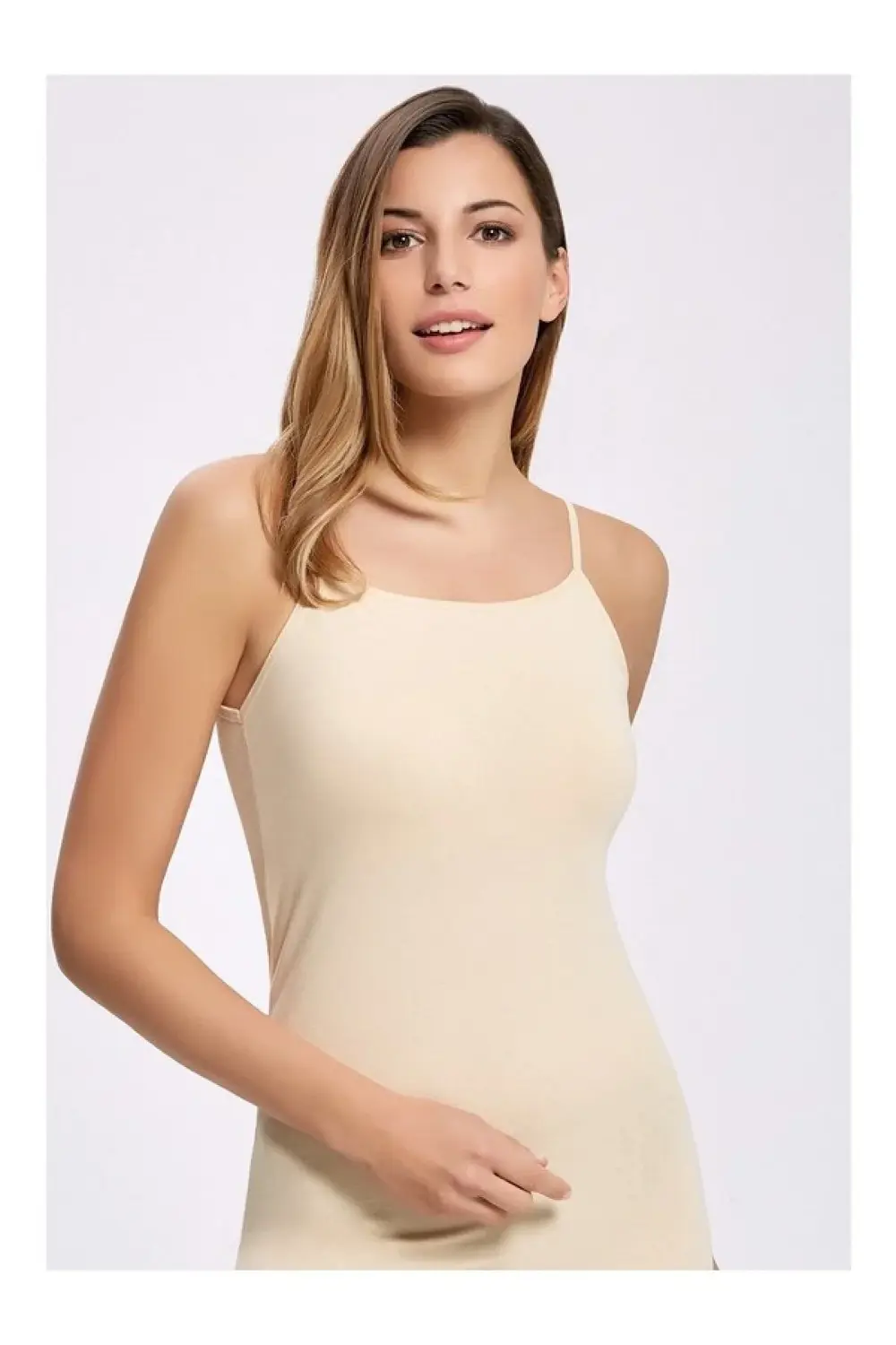 6 Adet Ten Rengi Ribana Biyeli Ip Askılı Atlet