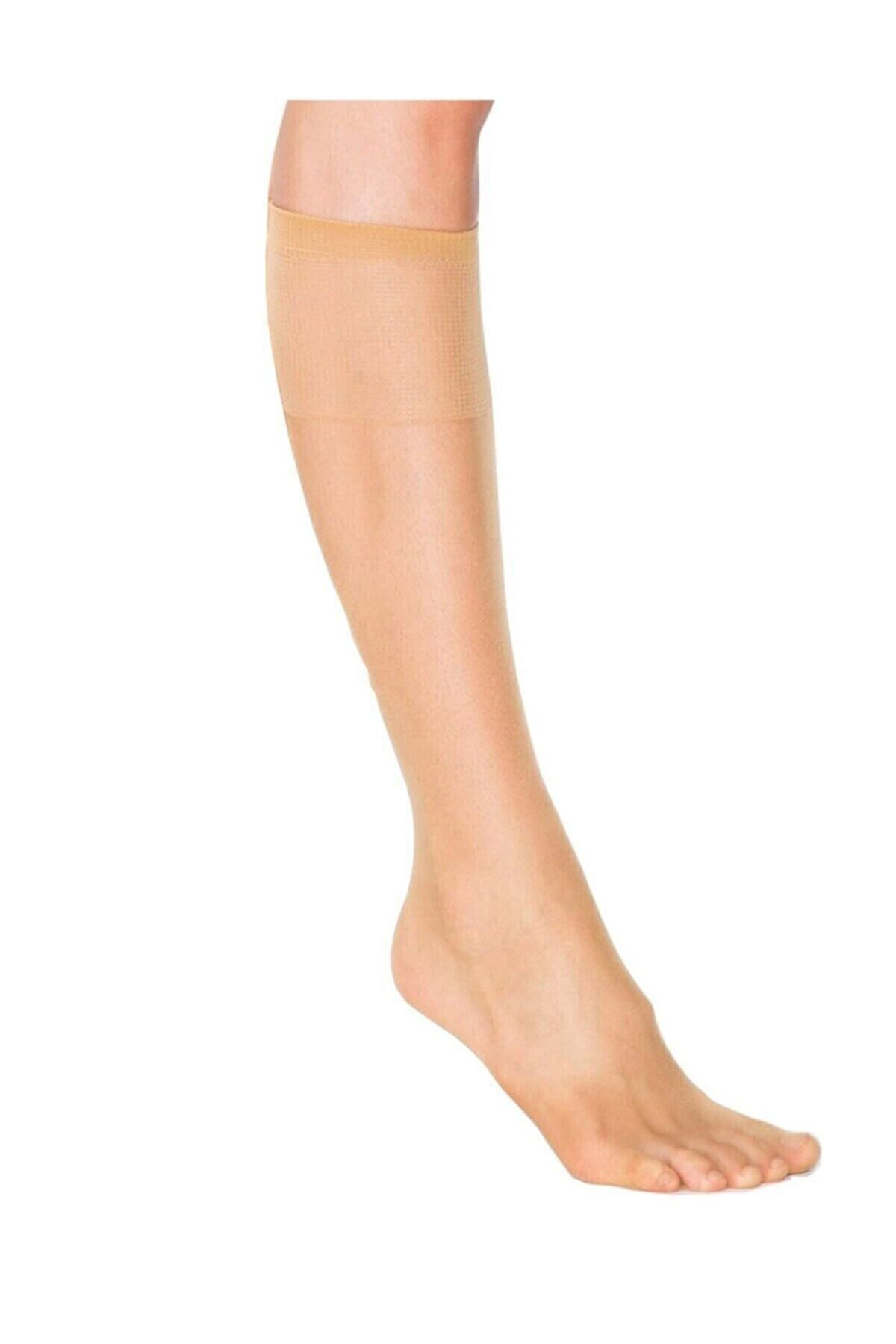 6 Adet Siyah Renk Parlak Dizaltı Çorap