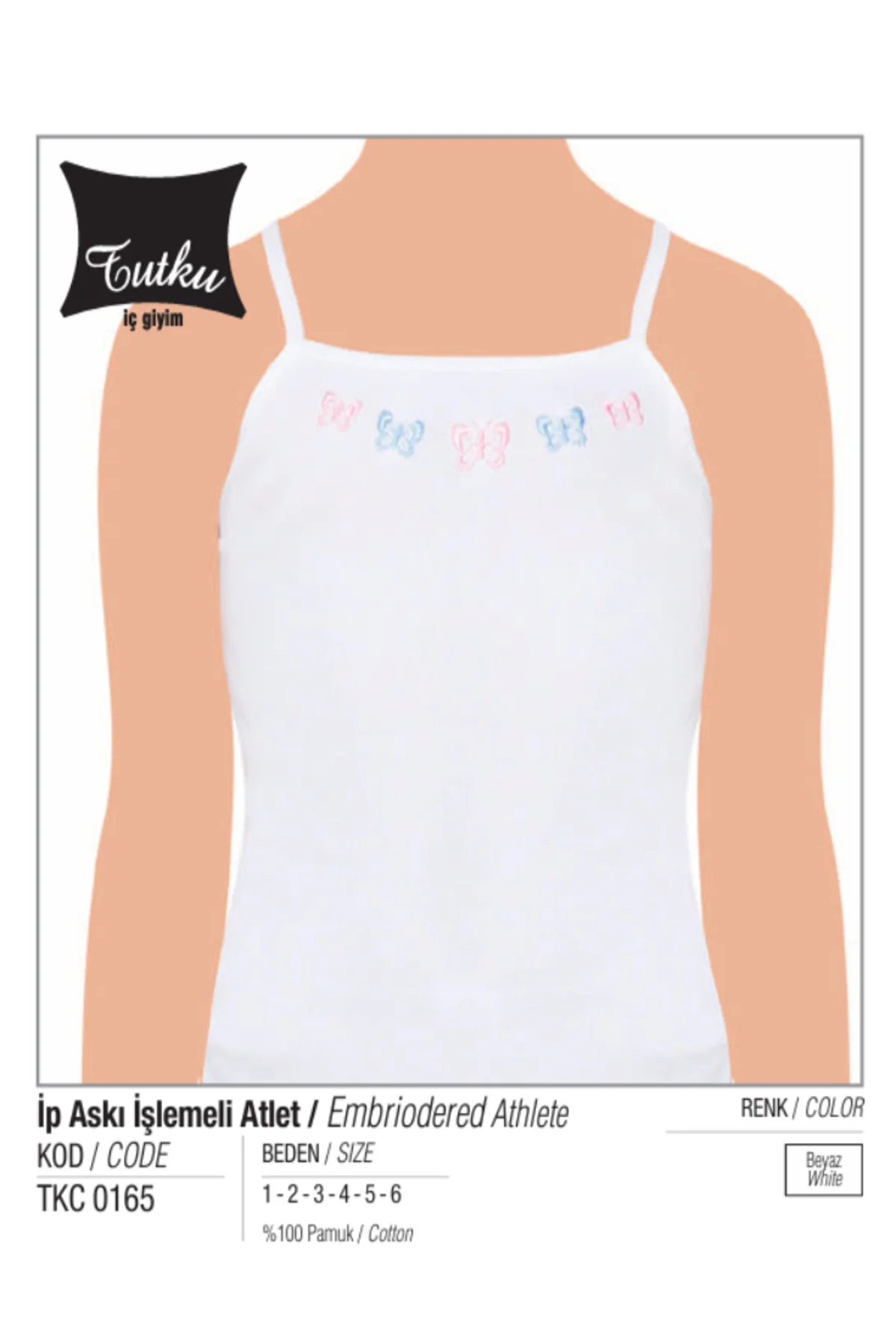 (6 ADET) TUTKU KIZ ÇOCUK %100 PAMUK ATLET MODELLERİ