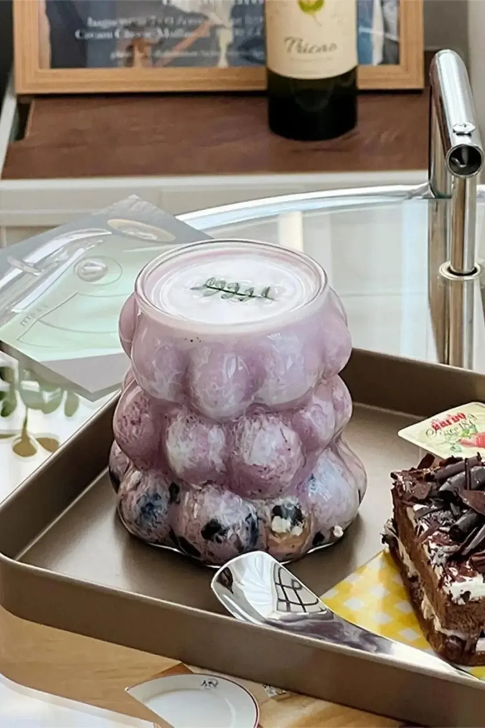 6 Adet Üzüm Model Borosilikat Kokteyl Soğuk Sıcak Kahve Meşrubat