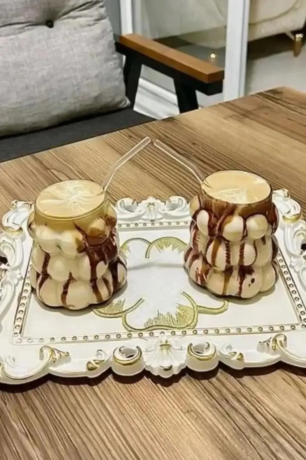 6 Adet Üzüm Model Borosilikat Kokteyl Soğuk Sıcak Kahve Meşrubat