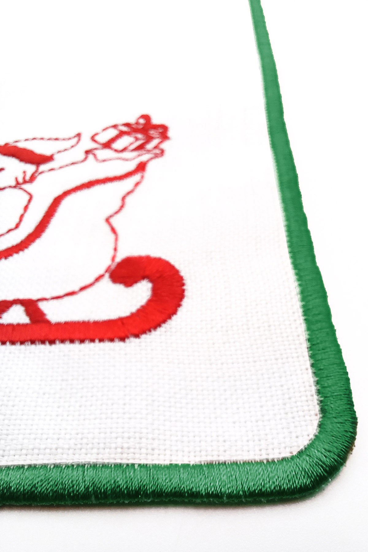 Artikel 6 Adet Yeşil Sargili Yilbaşi Temali Noel Baba Desenli Nakiş İşlem