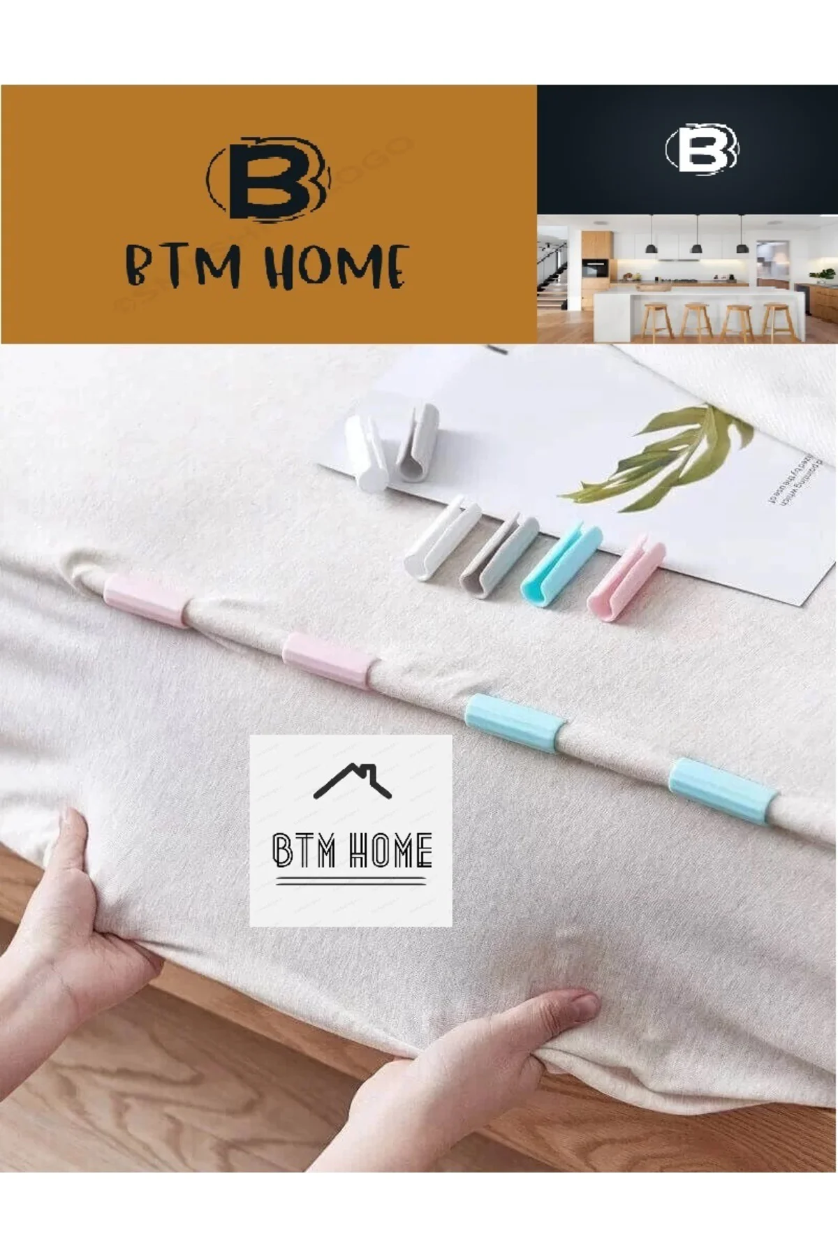 6 Adet Yorgan, Döşek Ve Çarşaf Kaydırmaz Sabitleyici Klips - Nevr