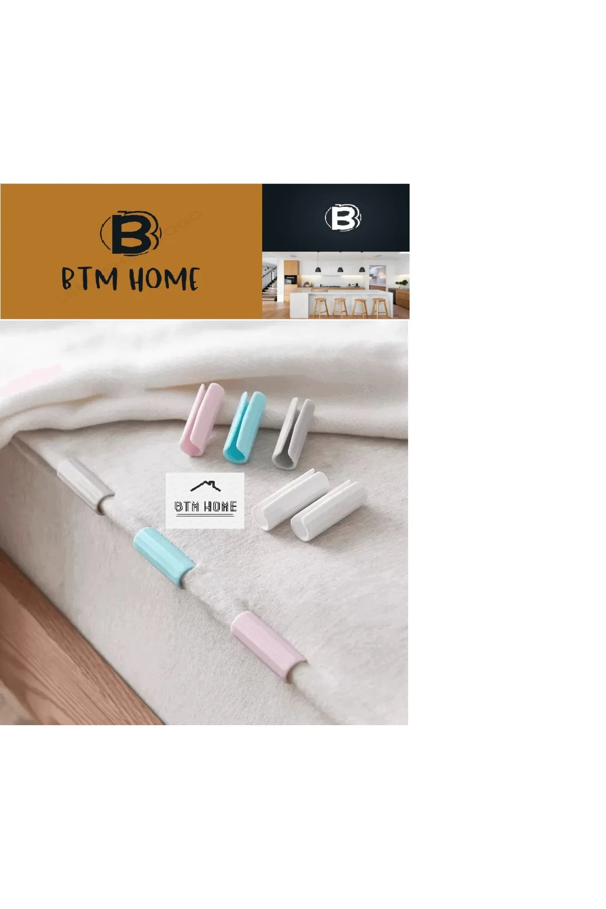 6 Adet Yorgan, Döşek Ve Çarşaf Kaydırmaz Sabitleyici Klips - Nevr