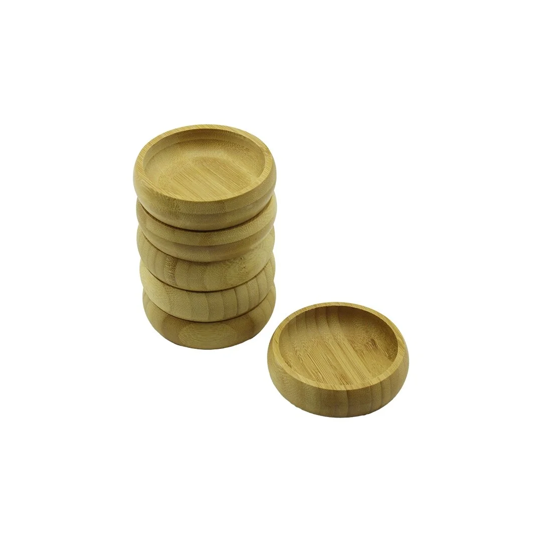 6 Adet - Yuvarlak Ahşap Bambu Çerezlik - Lokumluk Kase Derinlik: 1.7cm  - Çap: 8.8cm Bx40 Fiyatı, Yorumları ve Özellikleri
