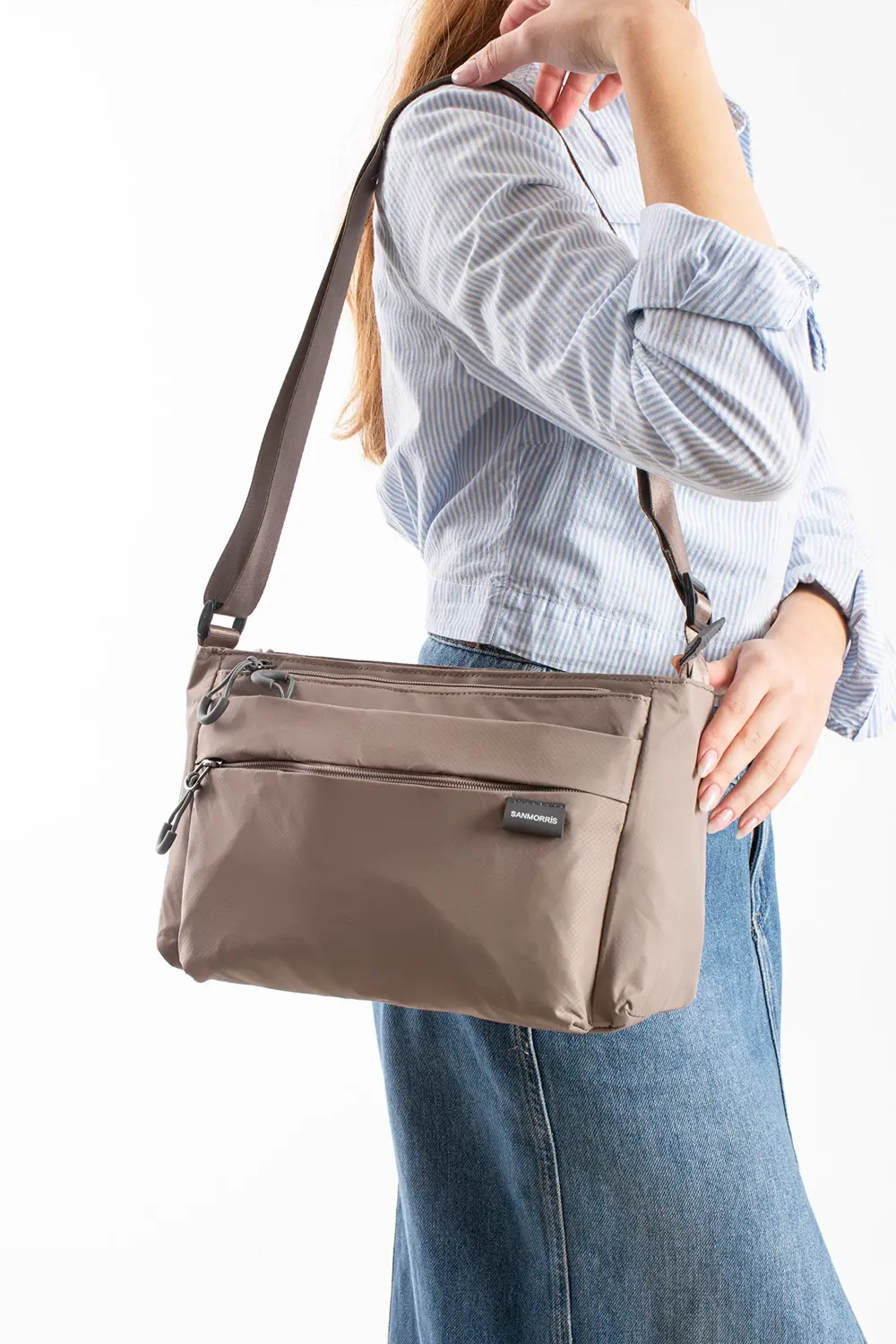 6 Bölmeli Orta Boy Suya Dayanıklı Paraşüt Kumaş Çapraz Askılı Omu