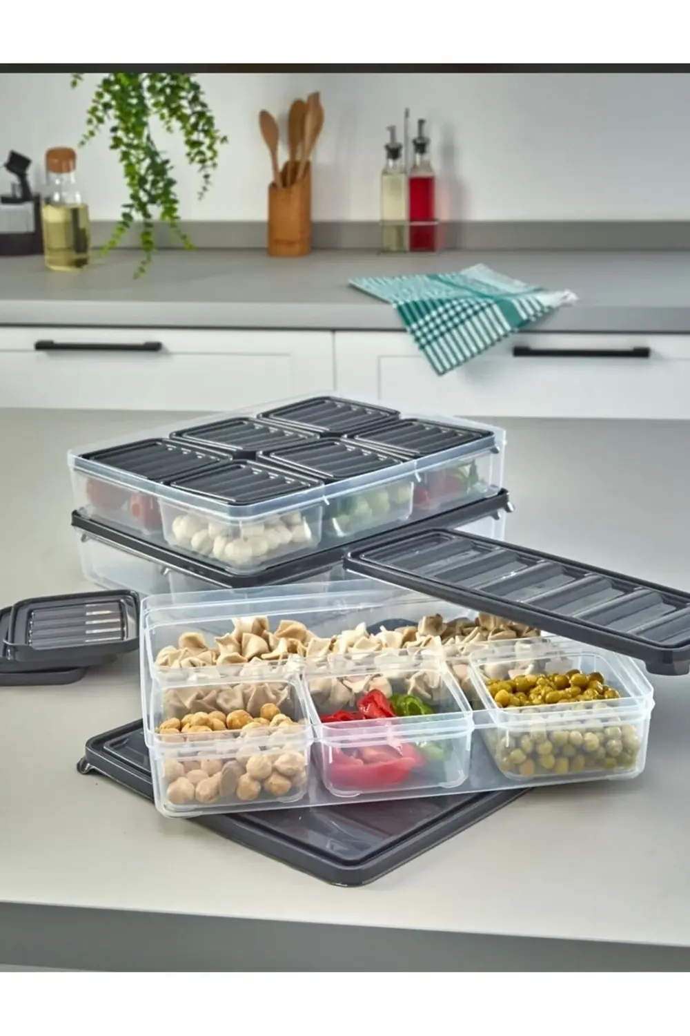 6 Bölmeli Vakumlu Saklama Kabı, Sızdırmaz ve Pratik Kahvaltılık S