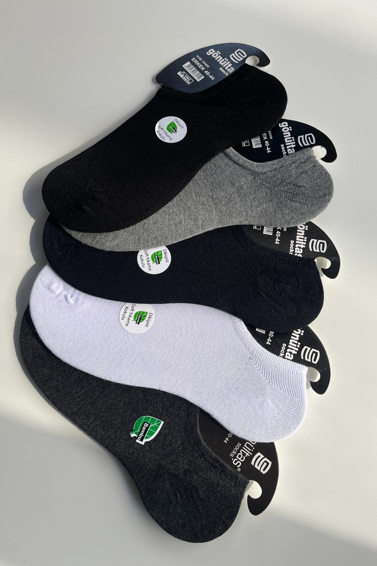 6 Çift Dikişsiz Bambu Erkek Gri Sneaker Çorap