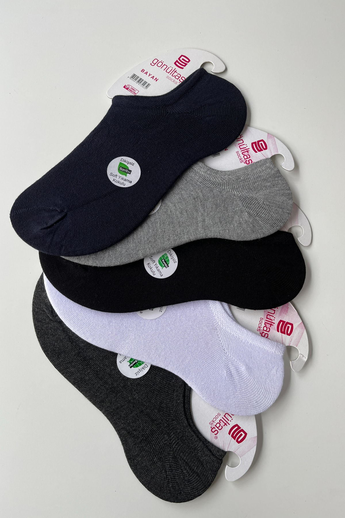 6 Çift Dikişsiz Bambu Kadın Siyah Sneaker Çorap