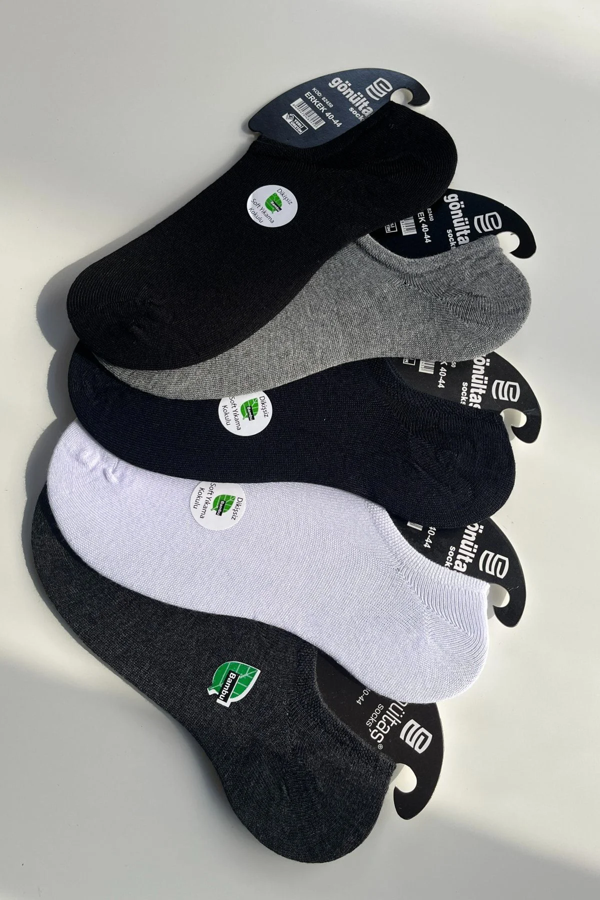 6 Çift Dikişsiz Bambu Erkek Beyaz Sneaker Çorap 6 Çift Dikişsiz Bambu Erkek Beyaz Sneaker Çorap