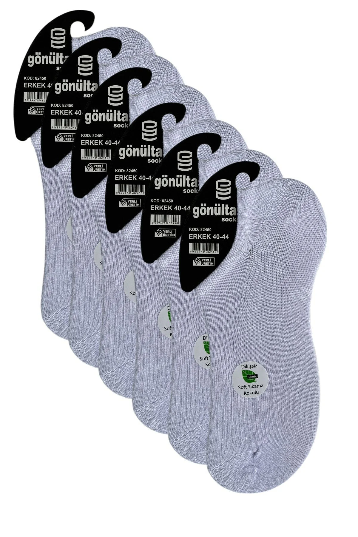 6 Çift Dikişsiz Bambu Erkek Beyaz Sneaker Çorap 6 Çift Dikişsiz Bambu Erkek Beyaz Sneaker Çorap