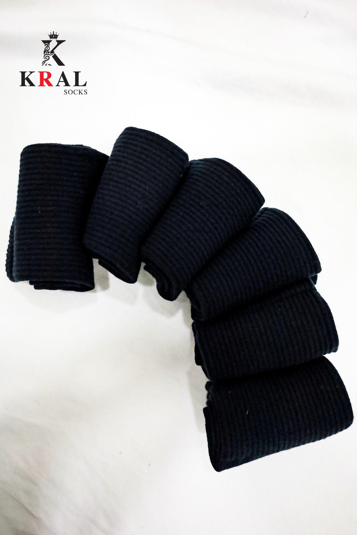 Kral Socks 6 Çift Pamuklu Tenis Çorap Dikişsiz Kolej Boy Unisex Siyah