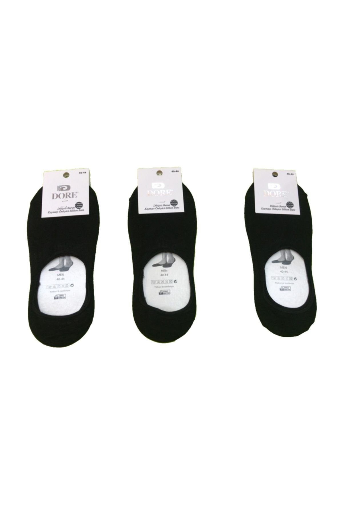 6 Çift Siyah Dikişsiz Babet Çorap