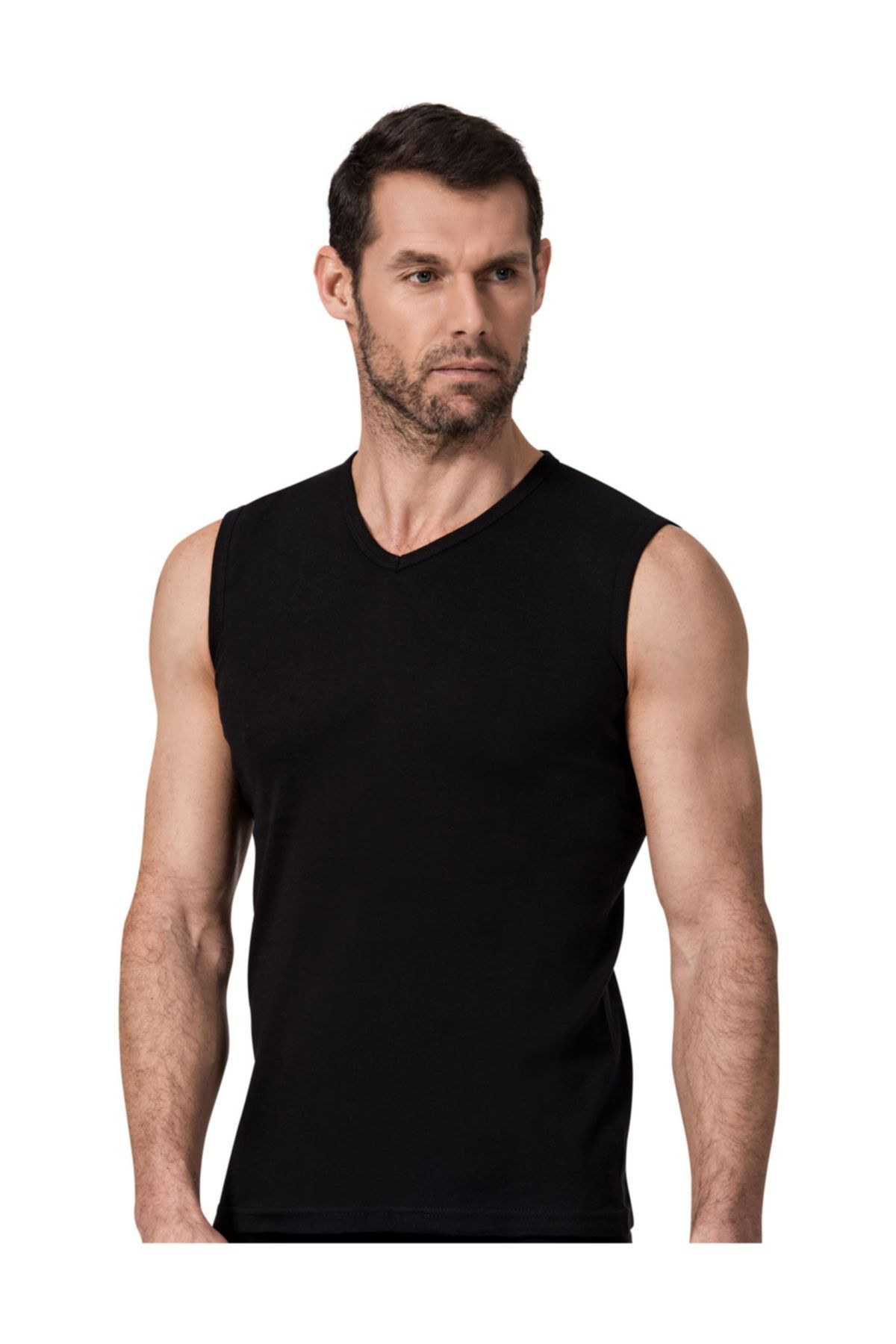 6 Çift Siyah Renk Namaldi Ribana Kolsuz Atlet