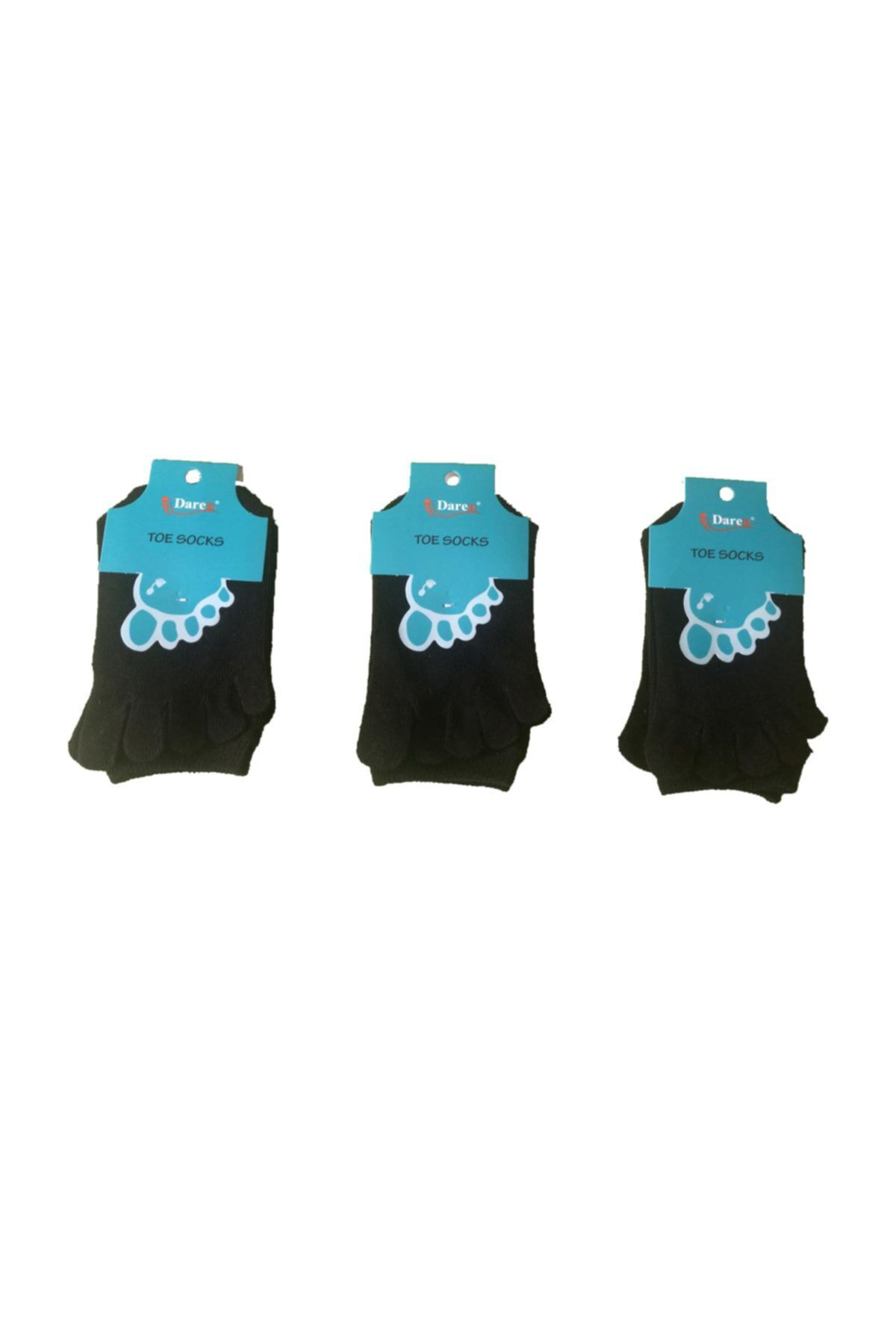 6 Çift Siyah Renk Parmak Çorap