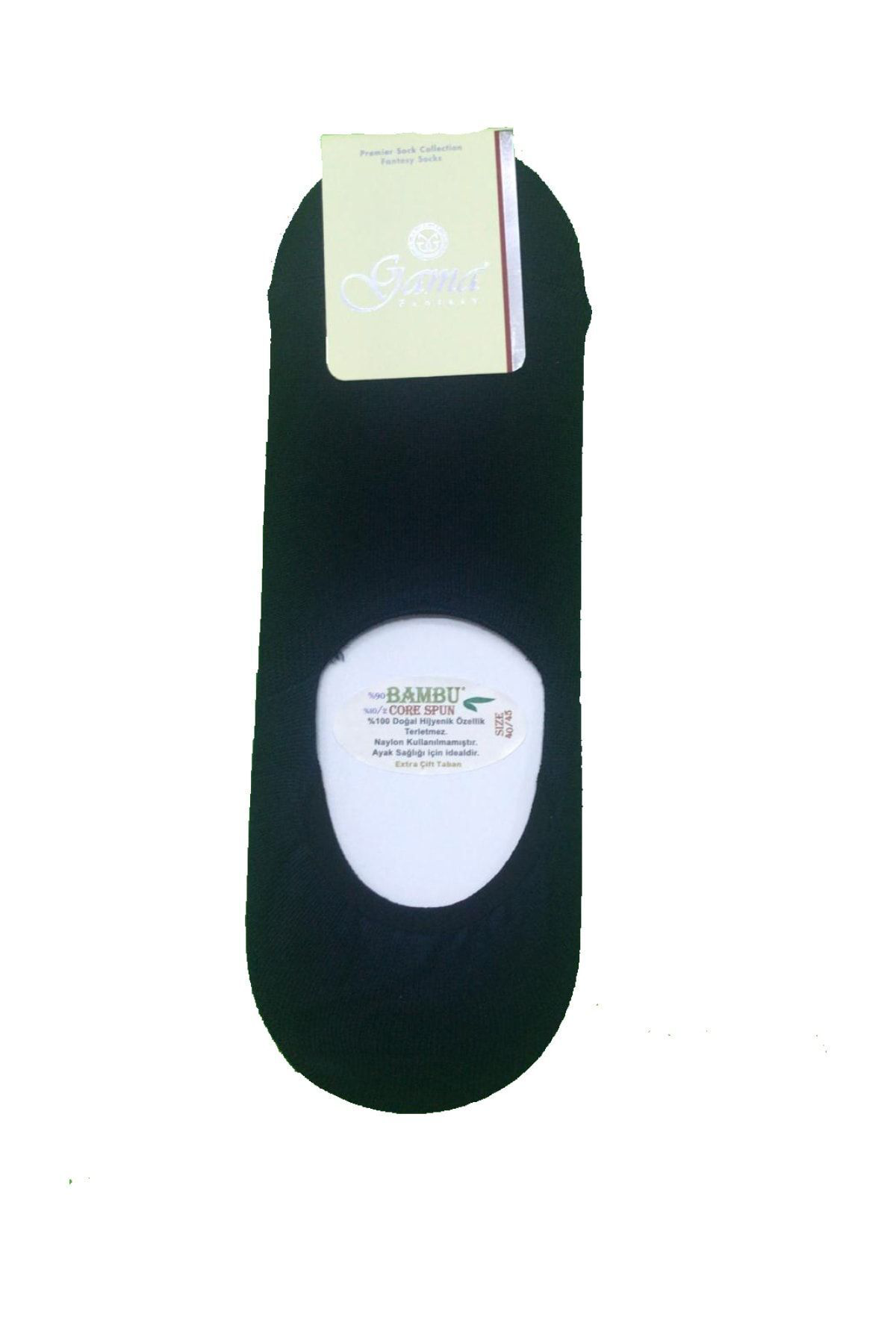 6 Çift Siyah Renk Slikonlu Dikişsiz Bambu Babet Çorap