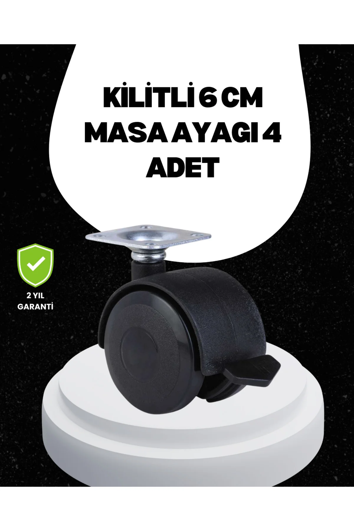 6 cm Kilitli Tekerlek Ayak 4 Adet Sehpa ve Ekipman Uyumlu