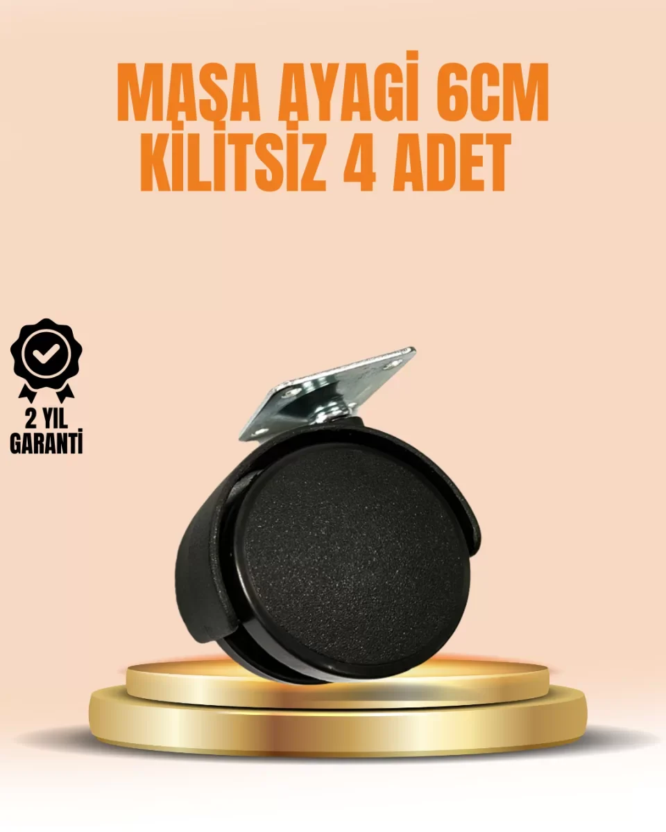6 cm Kilitsiz Masa Ayağı Tekerleği 4’lü Set Çok Amaçlı - Lisinya 6 cm Kilitsiz Masa Ayağı Tekerleği 4’lü Set Çok Amaçlı - Lisinya