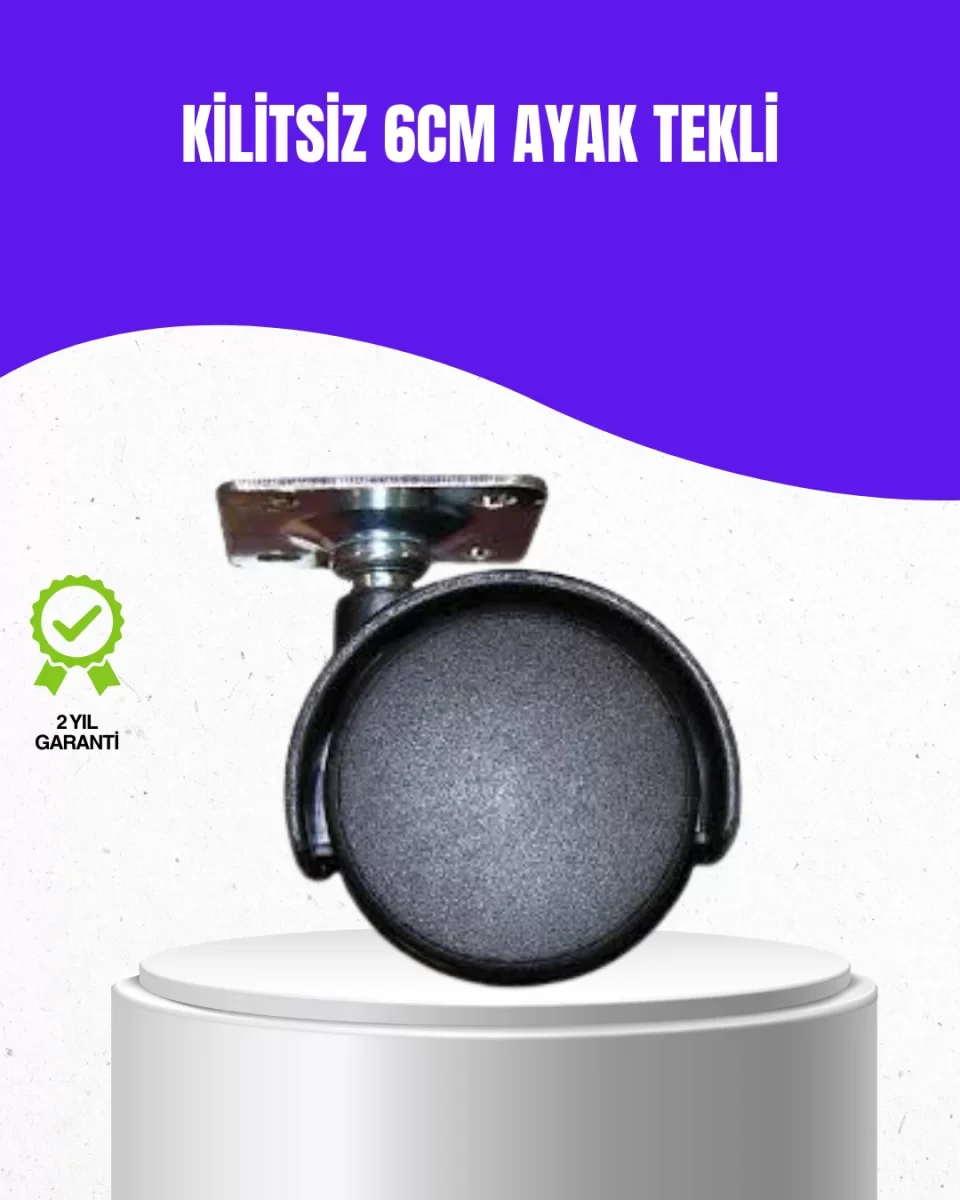 6 cm Kilitsiz Masa Ayağı Tekli Döner Tekerlek - Lisinya