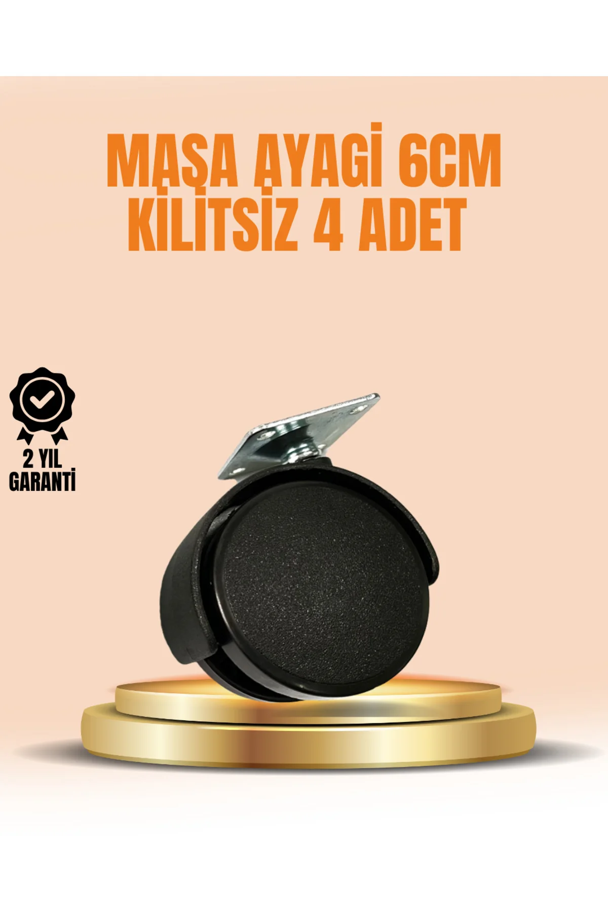 6 cm Kilitsiz Masa Ayağı Tekerleği 4’lü Set Çok Amaçlı