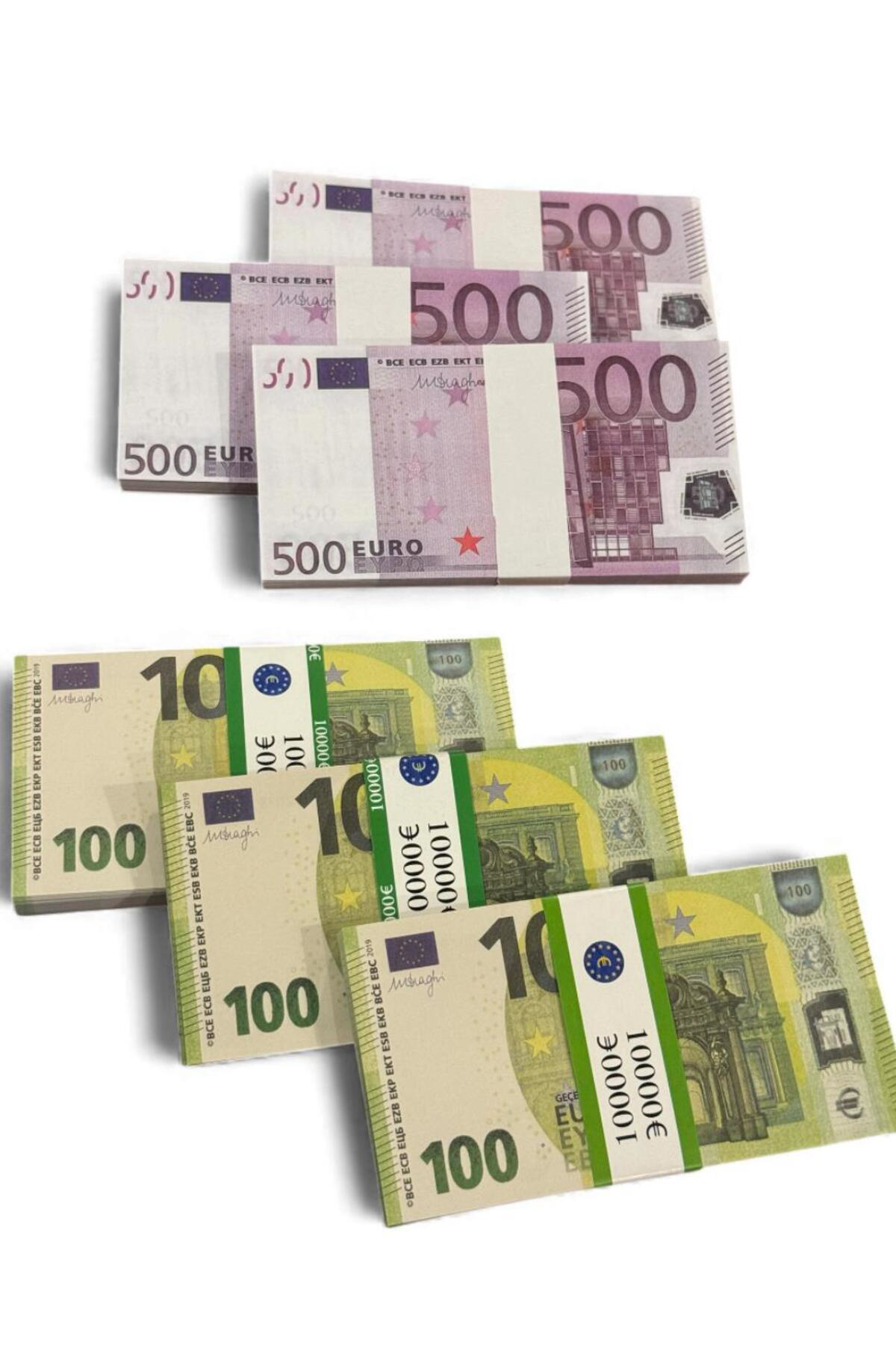 6 Deste Euro Şaka Parası Seti 3 X 500 € + 3 X 100 € Düğün Atma, P