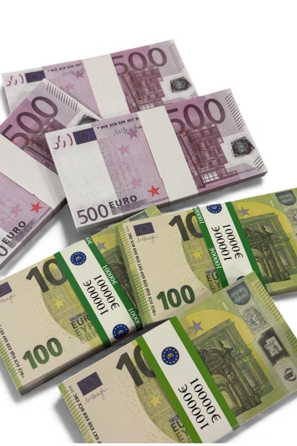 6 Deste Euro Şaka Parası Seti 3 X 500 € + 3 X 100 € Düğün Atma, P