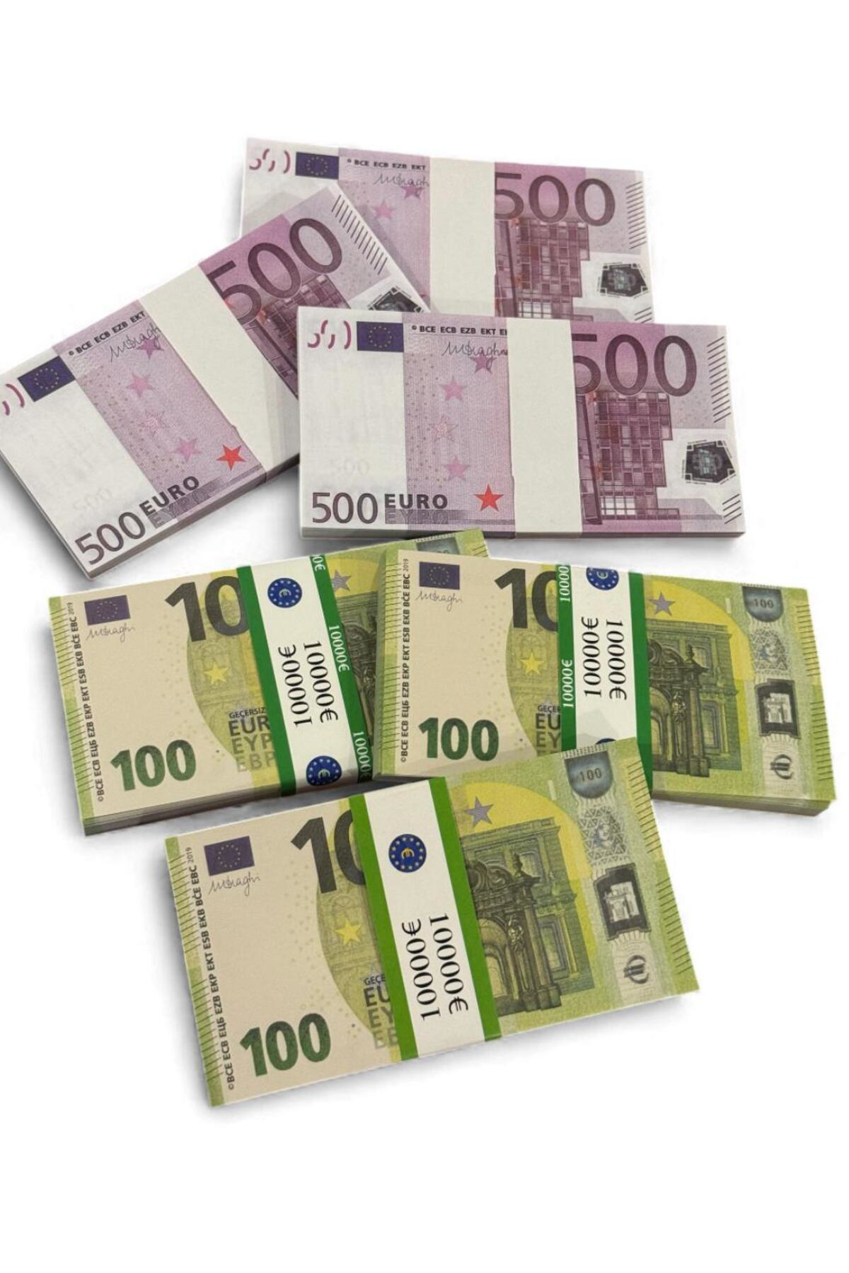 6 Deste Euro Şaka Parası Seti 3 X 500 € + 3 X 100 € Düğün Atma, P