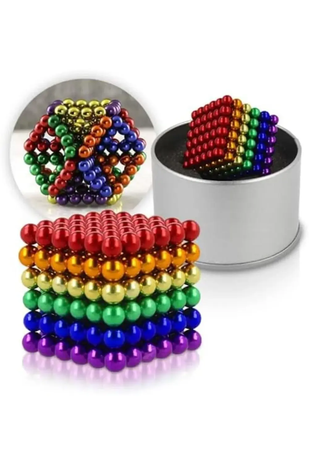 6 Farklı Karışık Altı Renkli Sihirli Manyetik Toplar Mıknatıs 216