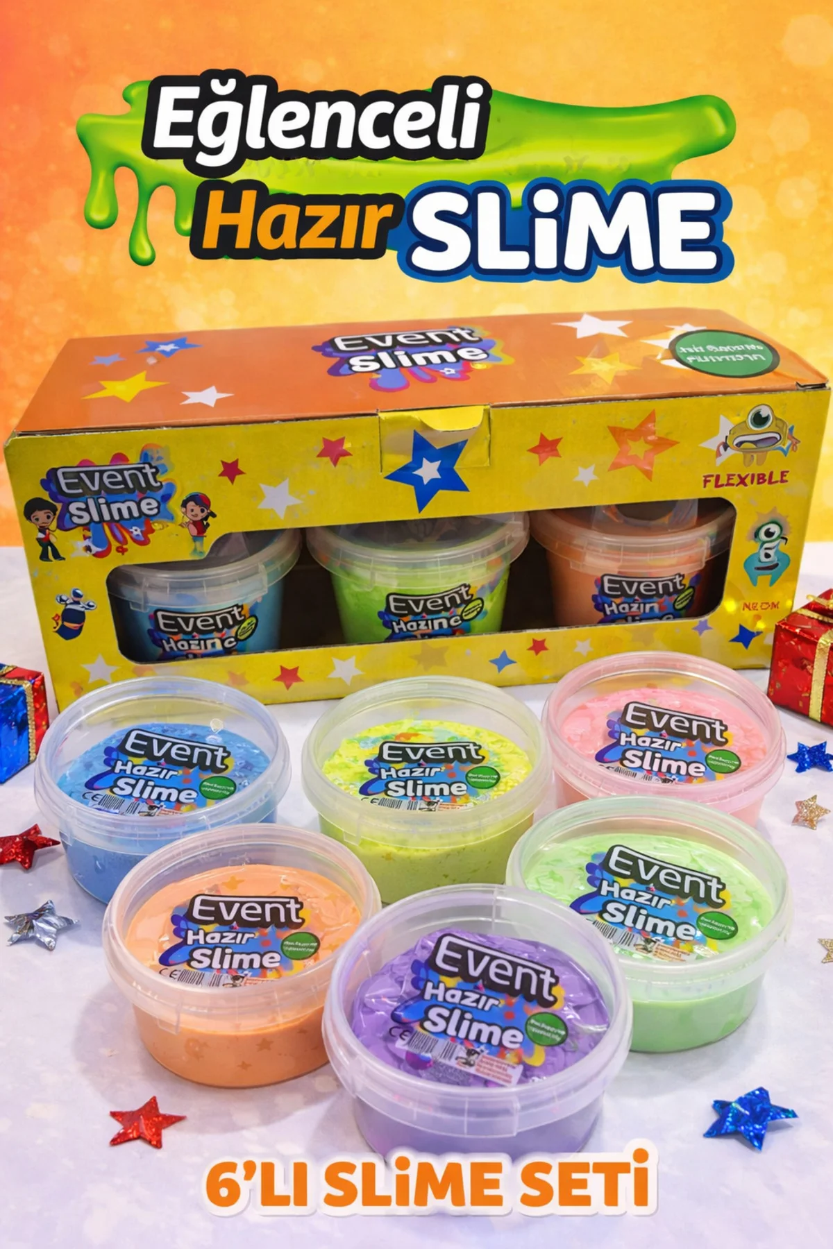 6 Farklı Renk Hazır Slime Set Hazır Slime Oyuncak Çocuklar İçin H