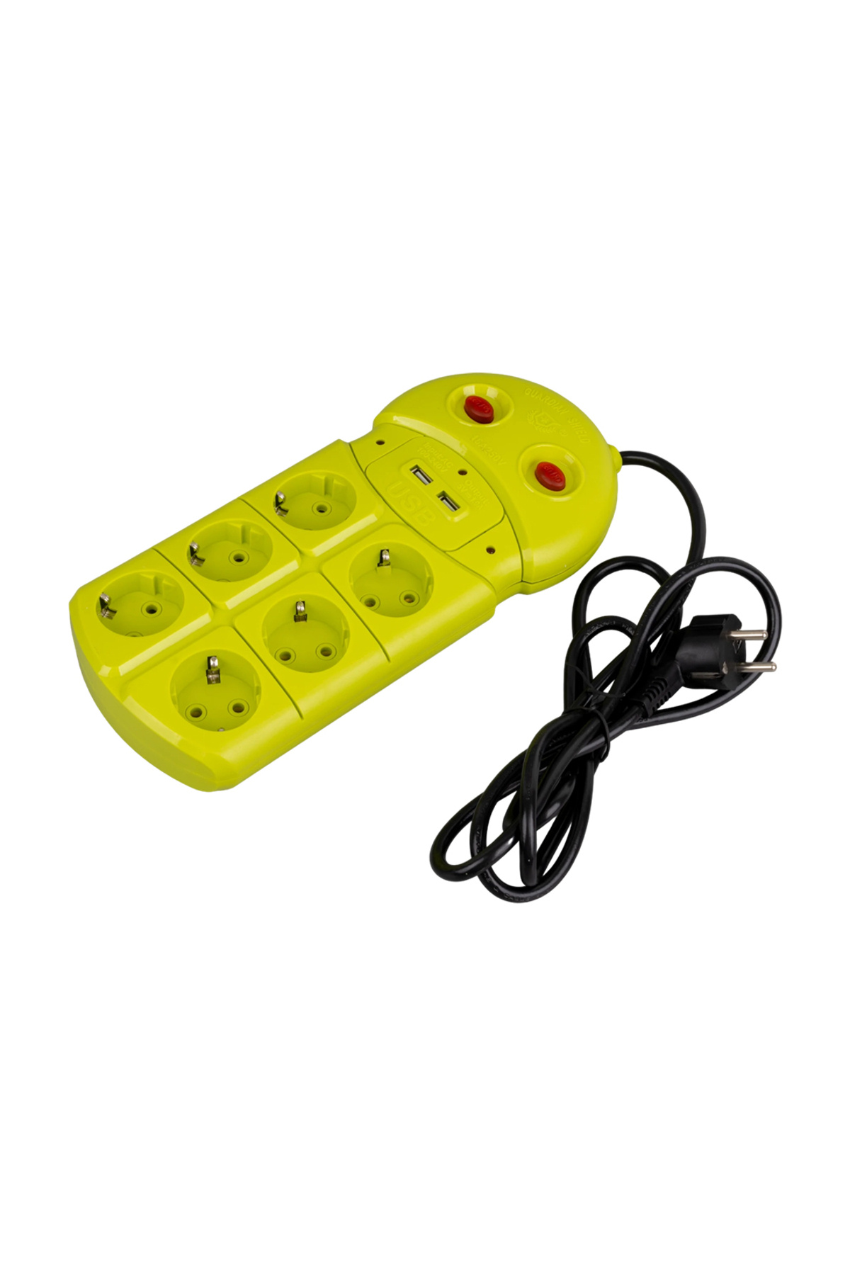 6 Fişli 2 Usb Portlu 1.5 Metre Kablolu Akım Korumalı Grup Priz 250V 16A 6 Fişli 2 Usb Portlu 1.5 Metre Kablolu Akım Korumalı Grup Priz 250V 16A
