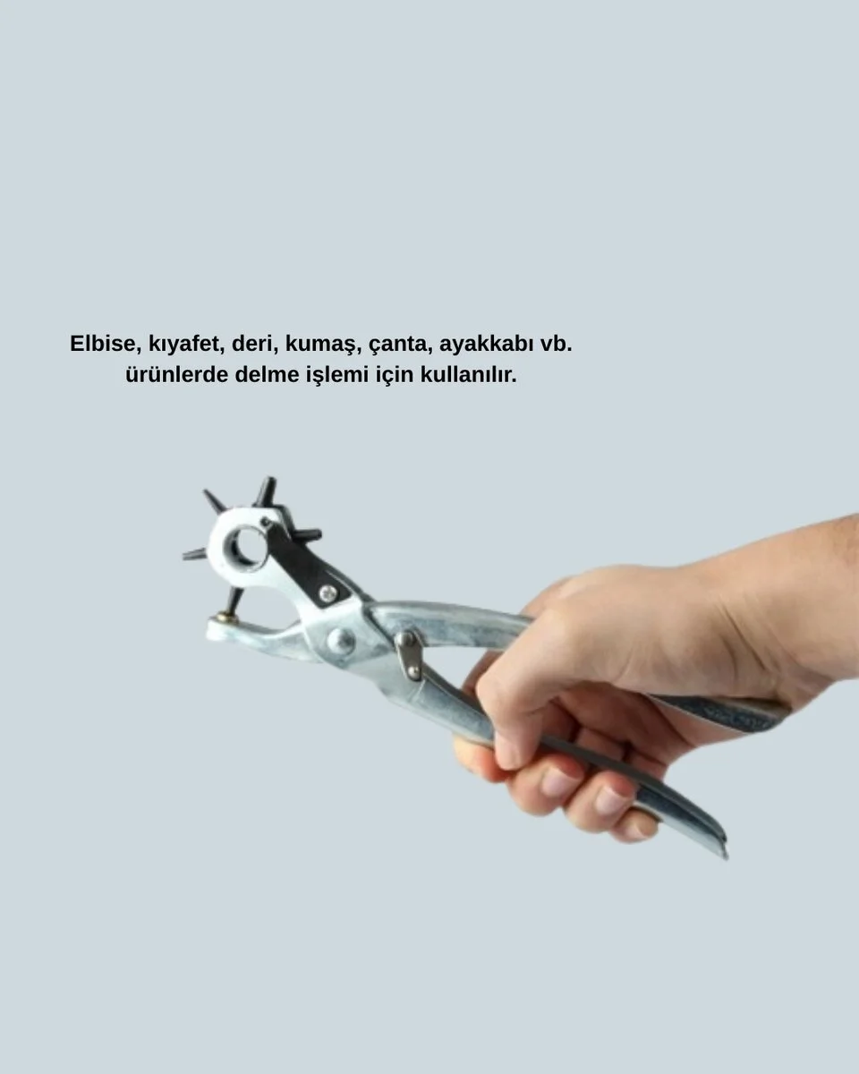 6 Fonksiyonlu Deri Delme Pencesi - Profesyonel Kemer Delici ve Ayakkabı Tokası Tamir Cihazı