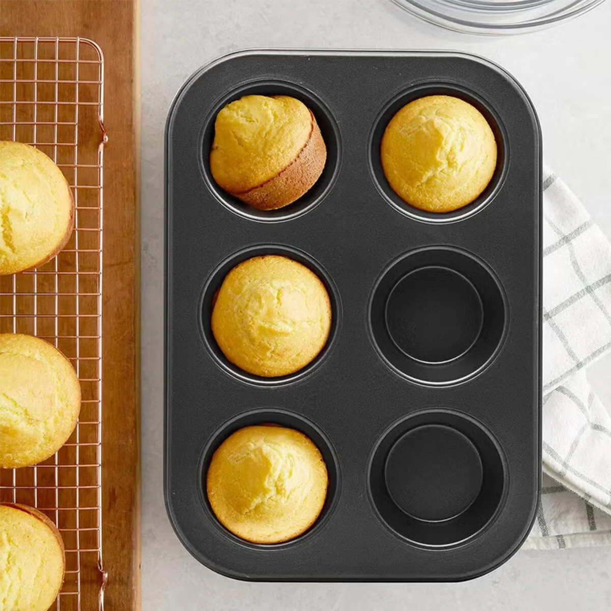 6 Gözlü Metal - Siyah Düz Muffin - Kek Kalıp 6 Gözlü Metal - Siyah Düz Muffin - Kek Kalıp
