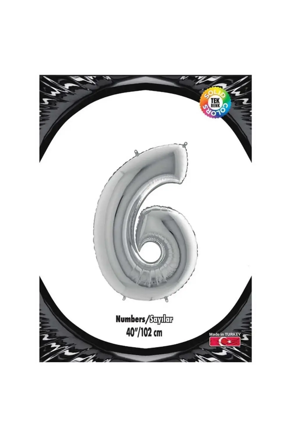 6 Gümüş 40 Inch Folyo Balon Kika 0899
