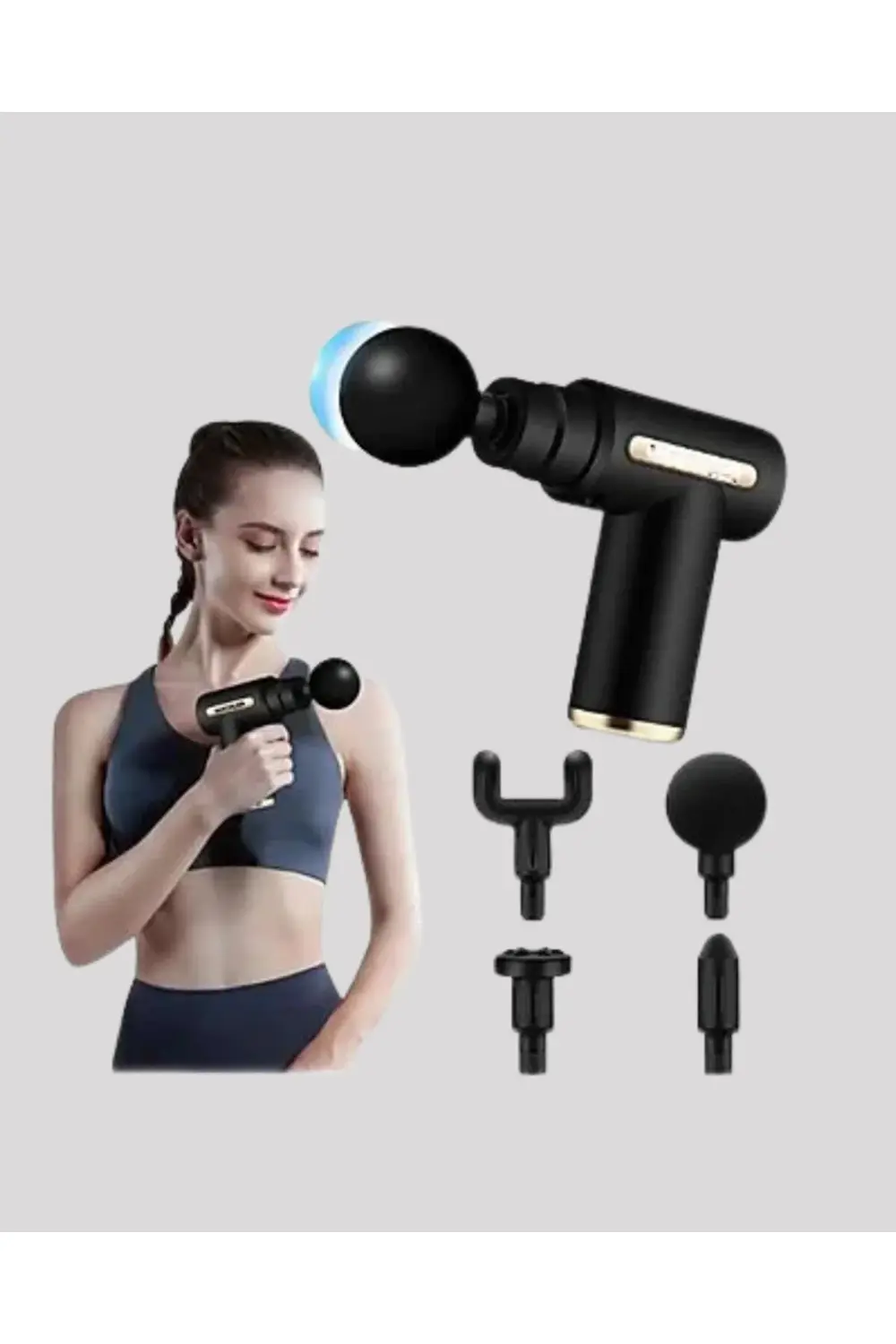 Kanonik Education 6 Kademeli Kas Masaj Tabancası 4 Başlıklı Güçlü Sessiz Sporcu Mas