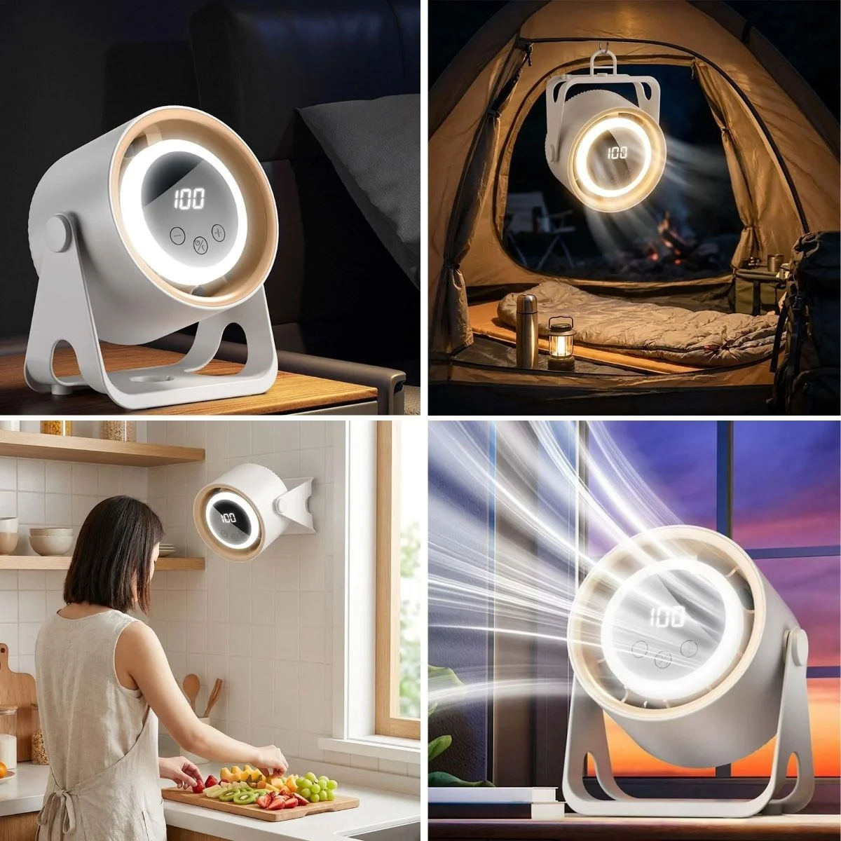 6 Kademeli Şarjlı Masaüstü Fan – Dijital LED Ekranlı, Oynar Başlıklı, LED Işıklı, Askılı ve Duvara Monte Edilebilir Fan K6 6 Kademeli Şarjlı Masaüstü Fan – Dijital LED Ekranlı, Oynar Başlıklı, LED Işıklı, Askılı ve Duvara Monte Edilebilir Fan K6