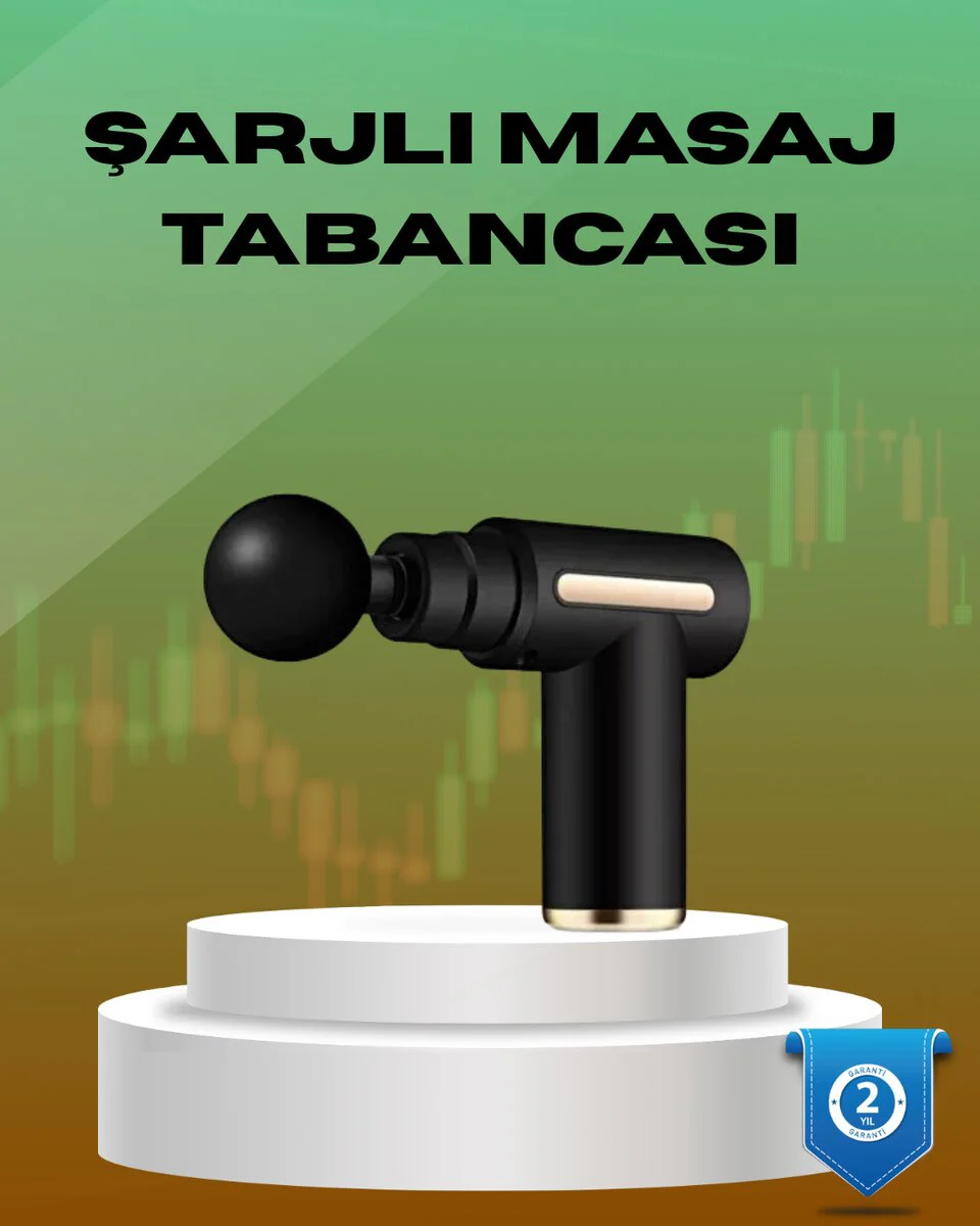 6 Kademeli Sessiz Kas Masaj Tabancası Güçlü Sporcu Masaj Cihazı 4 Başlıklı Şarjlı