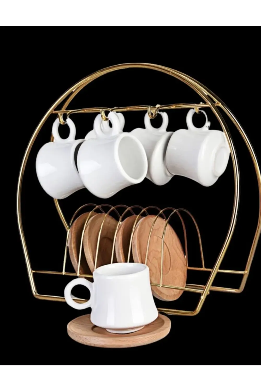 6 Kancalı Şık Fincan Askılığı | Bardak Standı Kahve Fincanı Stand