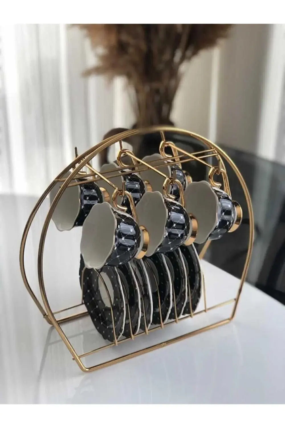 6 Kancalı Şık Fincan Askılığı | Bardak Standı Kahve Fincanı Stand