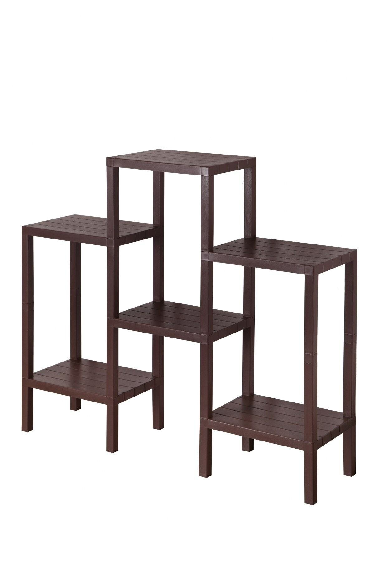 Naturawin 6 Katlı Modüler Banyo Rafı Mutfak Balkon Salon Bahçe Rafı Kitaplı