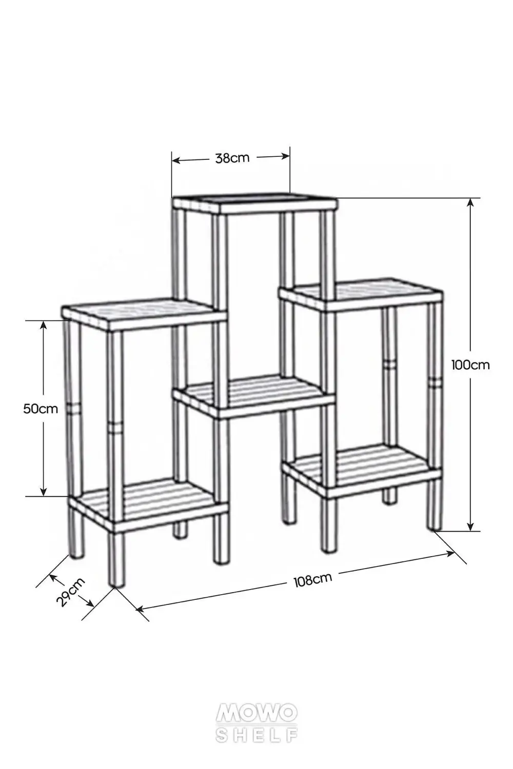6 Katlı Modüler Banyo Rafı Mutfak Balkon Salon Bahçe Rafı Kitaplı