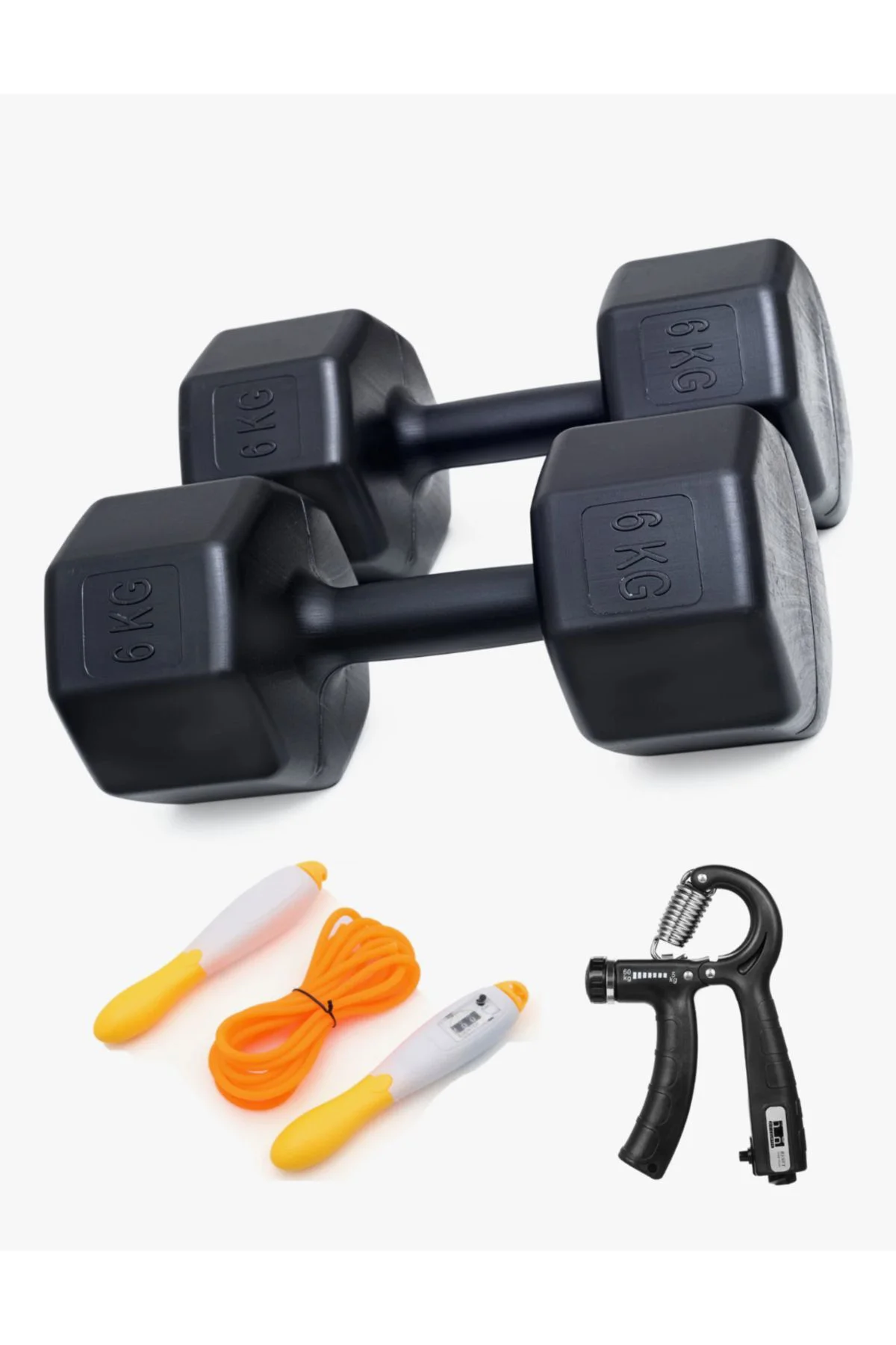 6 Kg Dambıl X2 Adet= 12 Kg  SAYAÇLI AYARLANABİLİR EL YAYI + SAYAÇ