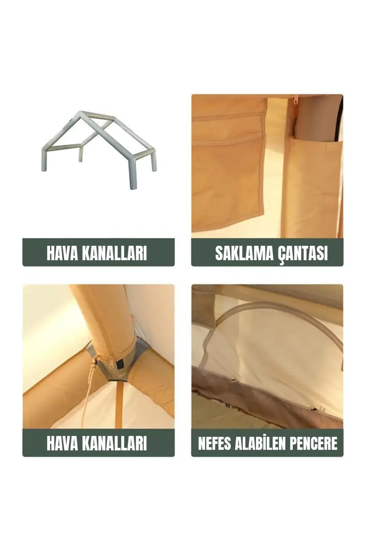 6 Kişilik 4 Mevsim Şişme Kamp Çadırı