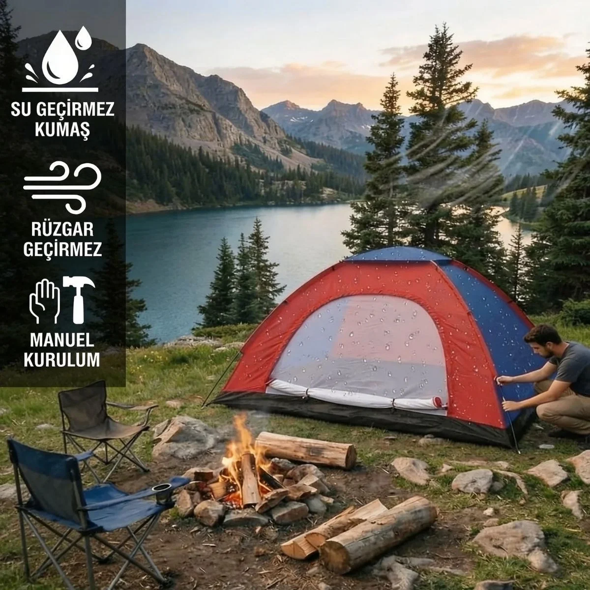 6 Kişilik Manuel Kurulum Kamp Çadırı – Aile, Doğa, Piknik Ve Outdoor Kamp Çadırı 220x250x150 Cm Bx40 Fiyatı, Yorumları ve Özellikleri