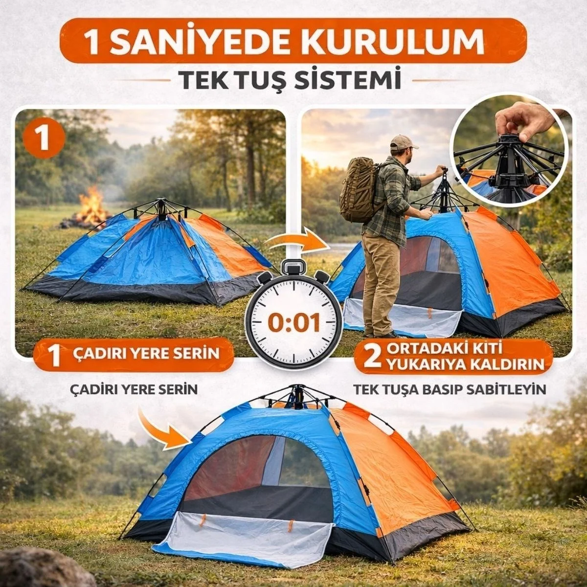6 Kişilik Otomatik Kurulum Kamp Çadırı – Outdoor Aile, Doğa, Suya Dayanıklı Hızlı Kurulum Çadır 220x250x160 Cm Bx40 Fiyatı, Yorumları ve Özellikleri