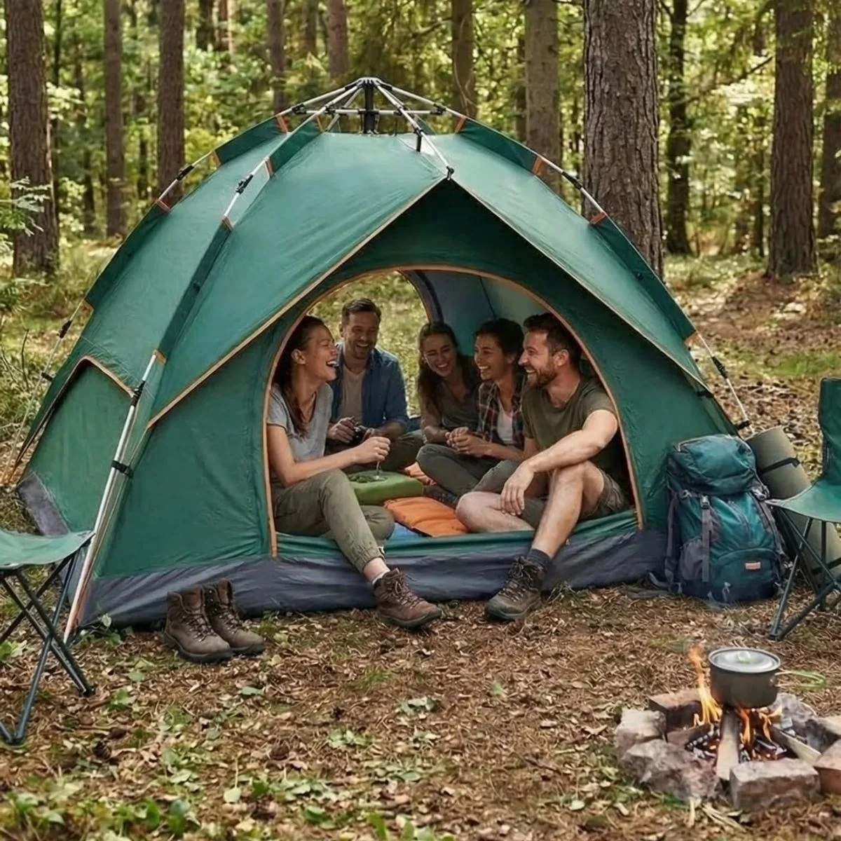 6 kişilik Otomatik Kamp Çadırı – Çift Katmanlı, Suya Dayanıklı, Hızlı Kurulum Outdoor Aile Ve Doğa Çadırı 200x250x150 Cm Bx40 Fiyatı, Yorumları ve Özellikleri