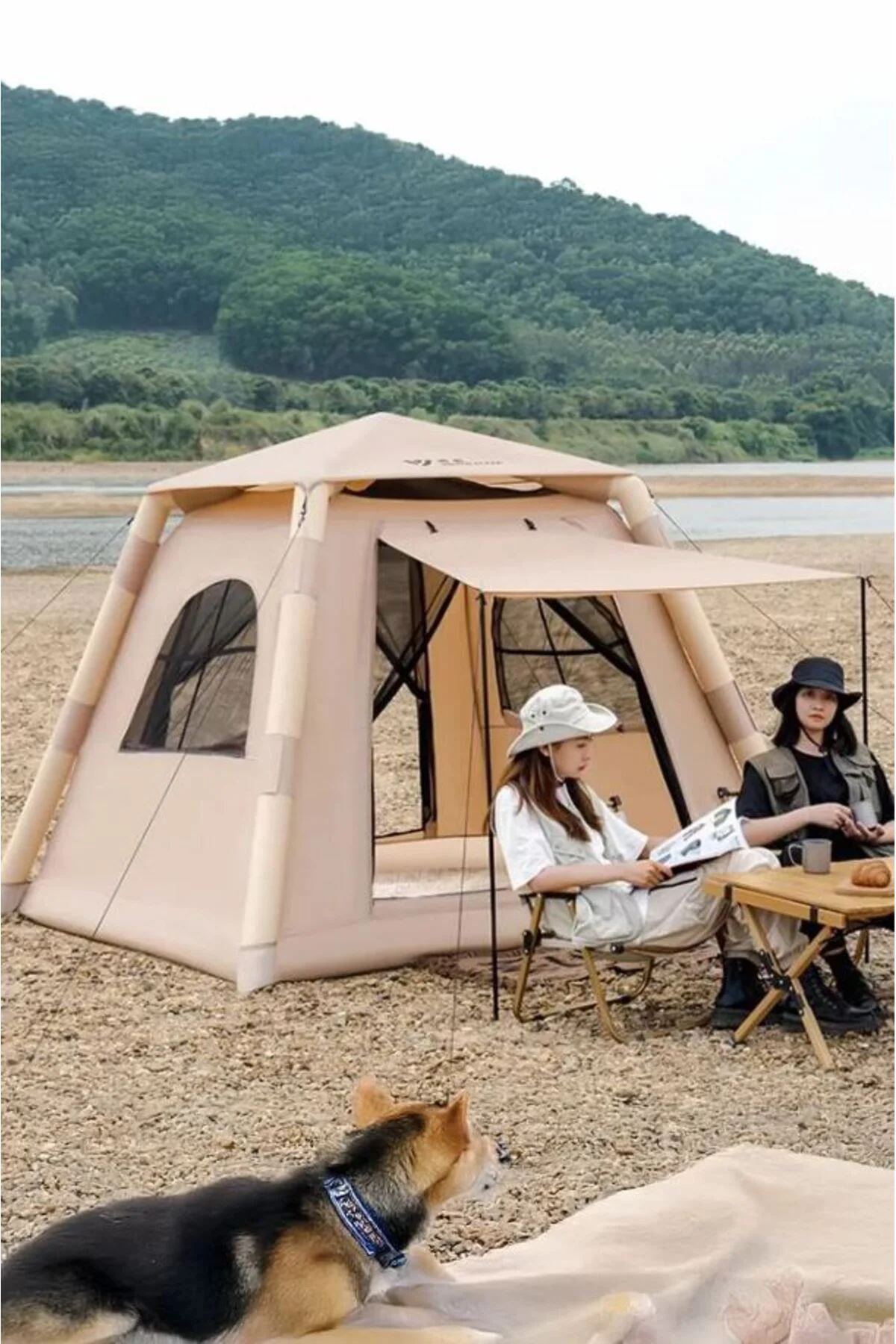 6 Kişilik Tenteli 4 Mevsim Su Geçirmez Şişme Kamp Çadırı 220x220x190 CM 6 Kişilik Tenteli 4 Mevsim Su Geçirmez Şişme Kamp Çadırı 220x220x190 CM